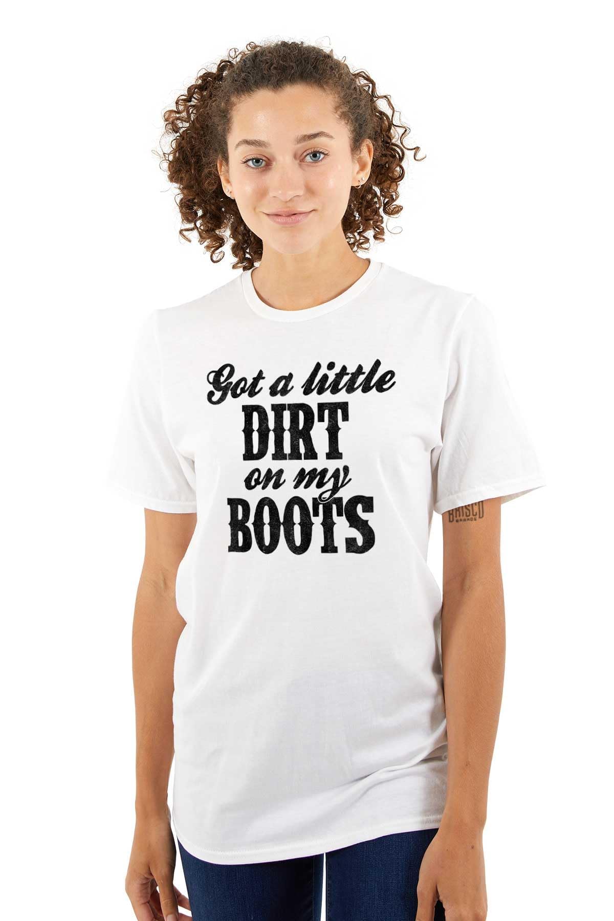 Brisco Brands Southern Women's Graphic T-Shirt - Cute Little Dirt Boots Design | Casual Wear, Country Outfits & Southern Style Fashion