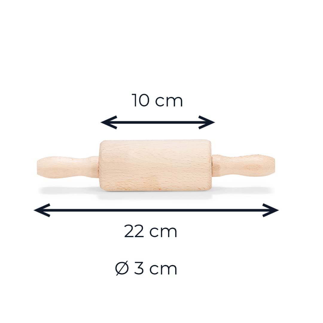Patisse Mini Rolling Pin for Baking - Perfect for Pastry, Dough & Fondant - Brown Wooden Baking Tool for Cookies, Pie Crust & Cake Decorating - Ideal for Home Bakers & Professional Chefs
