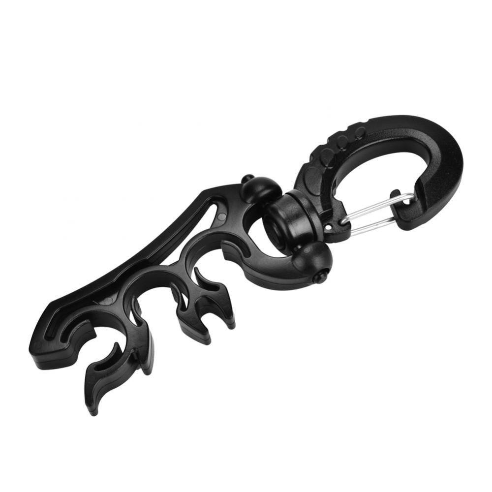 Premium Stainless Steel Diving Hose Holder with Clip Buckle Hook - Secure Snorkeling & Scuba BC Hose Organizer (Black) - Perfect for Underwater Adventures, Hookah Diving & Marine Equipment Storage