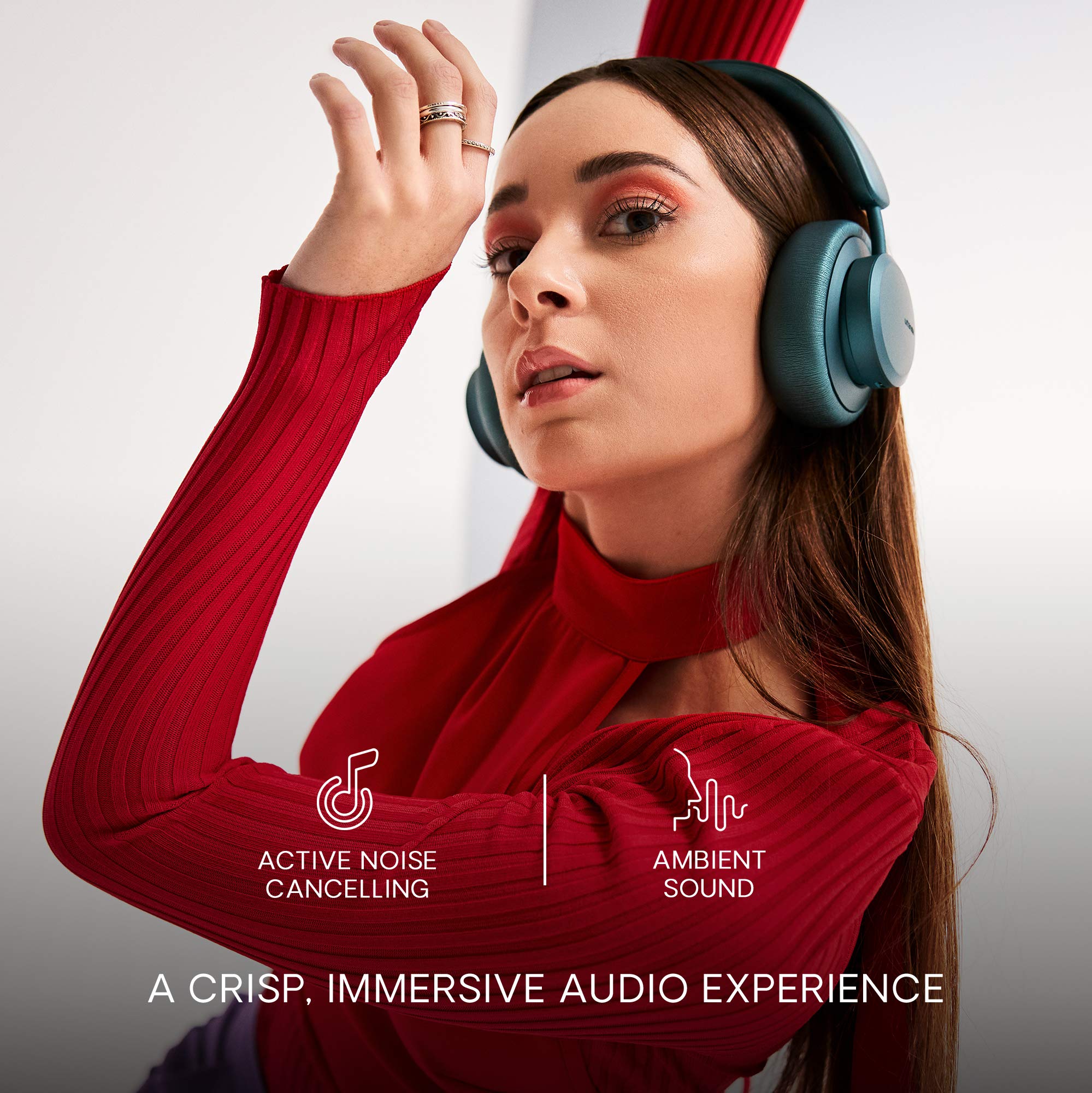 Urbanista Miami True Wireless Over-Ear Bluetooth Headphones - 30H Playtime, Active Noise Cancelling, Built-in Mic, On-Ear Detection with Carry Case (Teal Green) | Perfect for Commuting, Travel & Work from Home