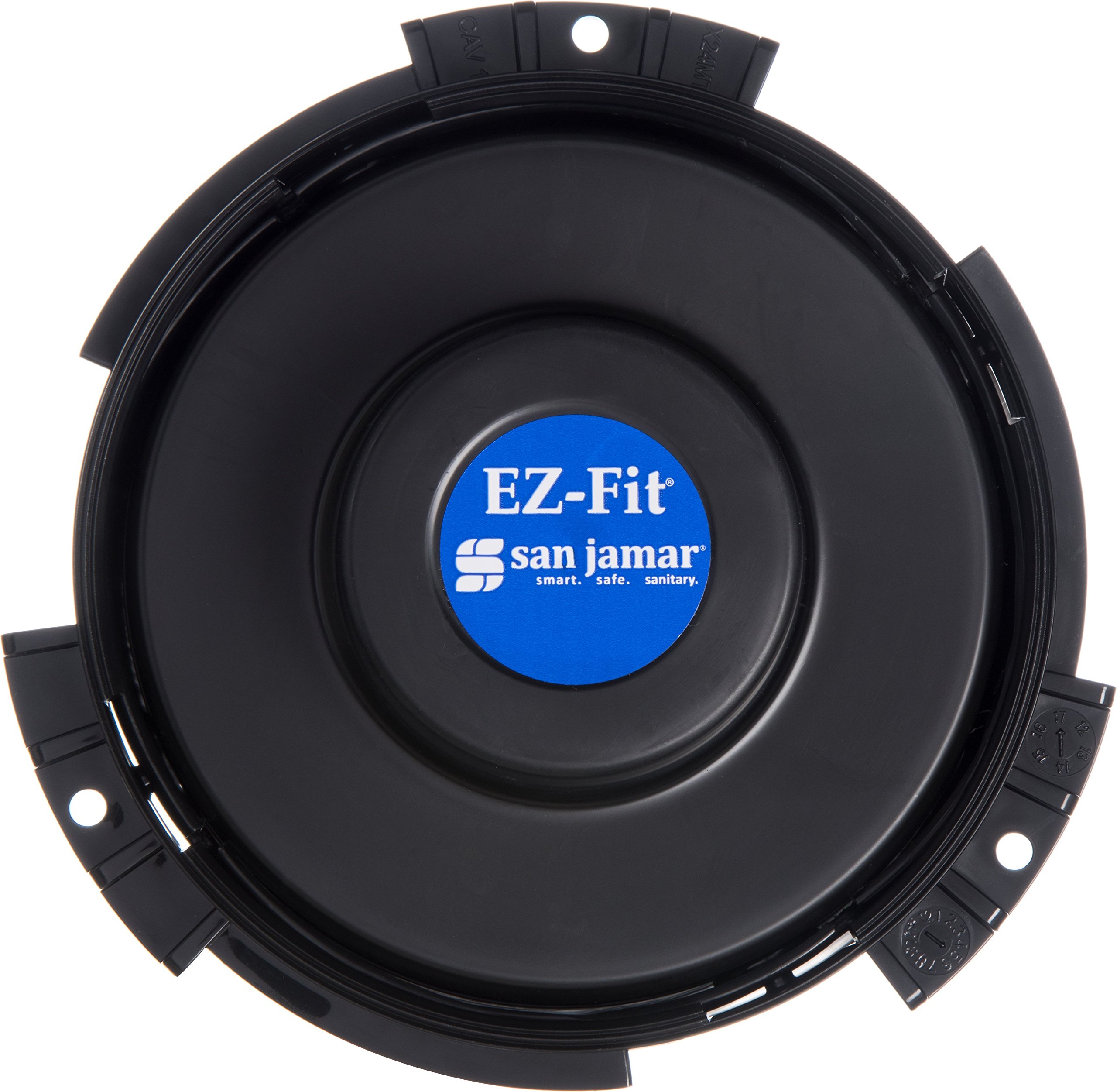 San Jamar One-Size-Fits-All Ez-Fit In-Counter Cup Dispenser - Holds 8-46 Oz Cups with Interchangeable Gaskets - Durable Plastic for Restaurants, Cafeterias & Fast Food - 18 Inch Black - Perfect for Drink Stations, Self-Service Counters & High-Traffic Dining Areas
