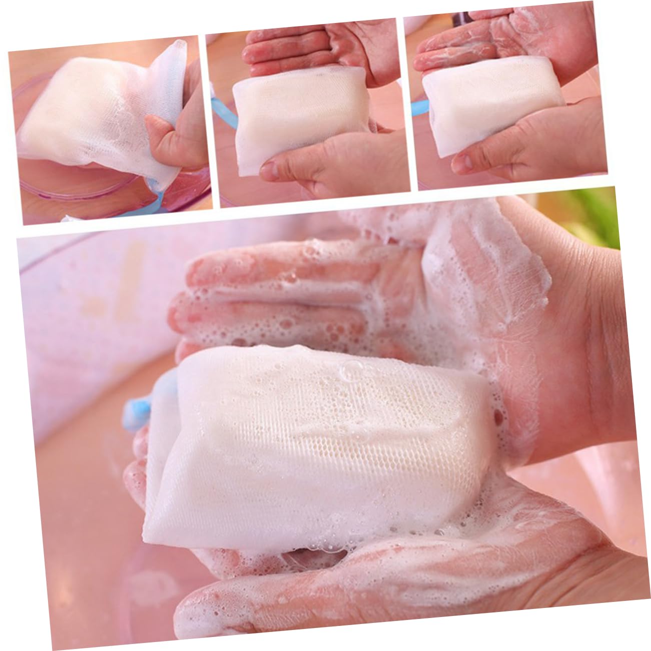 10PCS Exfoliating Mesh Soap Saver Pouches - Bubble Net for Handmade Soap (Random Colors) - Gentle Body & Facial Scrubber for Deep Cleansing - Perfect for Shower, Bath & Spa Exfoliation
