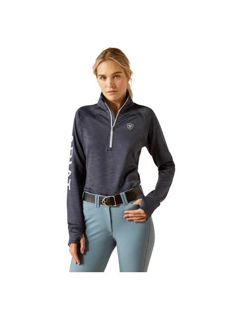 Ariat Tek Team 1/2 Zip Sweatshirt for Men & Women - Ombre Blue Heather Pullover Fleece Top - Perfect for Work, Outdoor Activities & Casual Wear