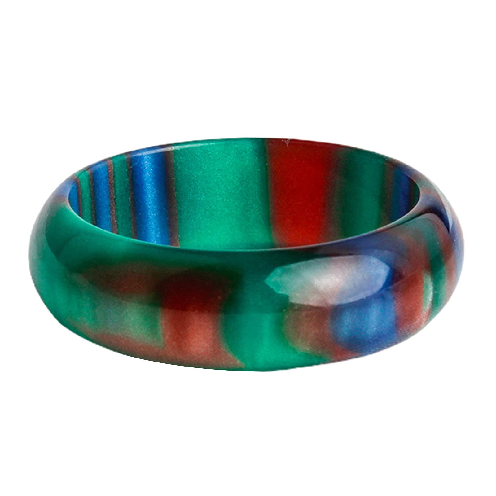 Hislaves Fashion Rings for Women - Rainbow Pattern Acrylic Wedding & Engagement Rings - Durable & Stylish Jewelry Accessories for Everyday Wear, Parties & Special Occasions