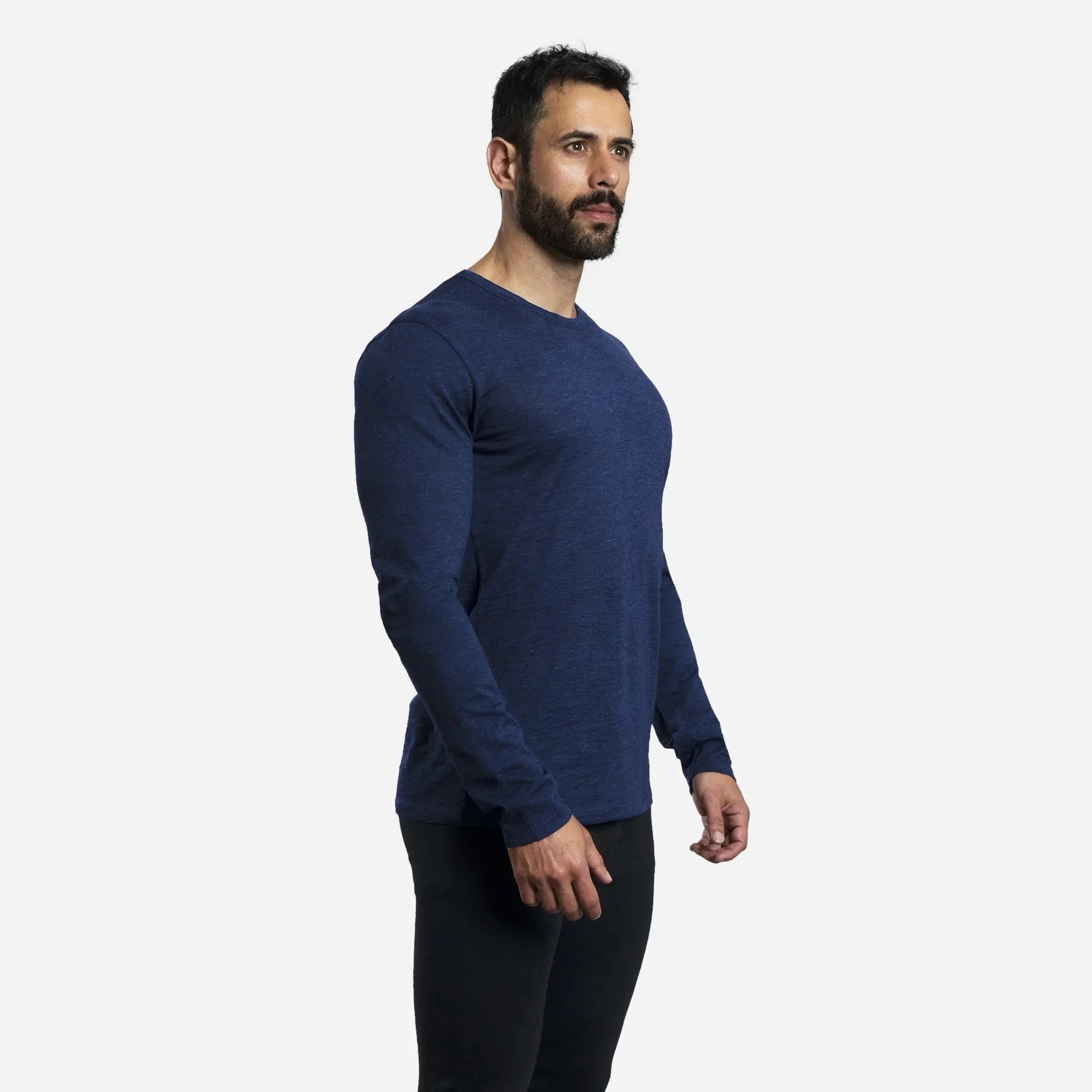 Premium Men's Alpaca Wool Long Sleeve T-Shirt - 160 Ultralight Thermal Base Layer for Hiking, Camping & Winter Outdoor Activities