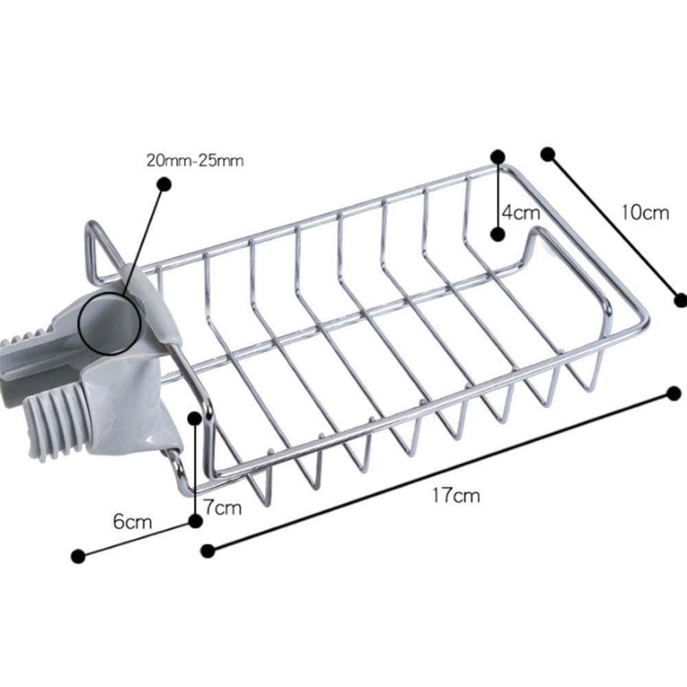 Yasamazing Stainless Steel Kitchen Sink Organizer - 3-in-1 Faucet Rack, Soap Holder & Sponge Stand for Efficient Dishwashing | Perfect for Small Kitchens & RV Sinks