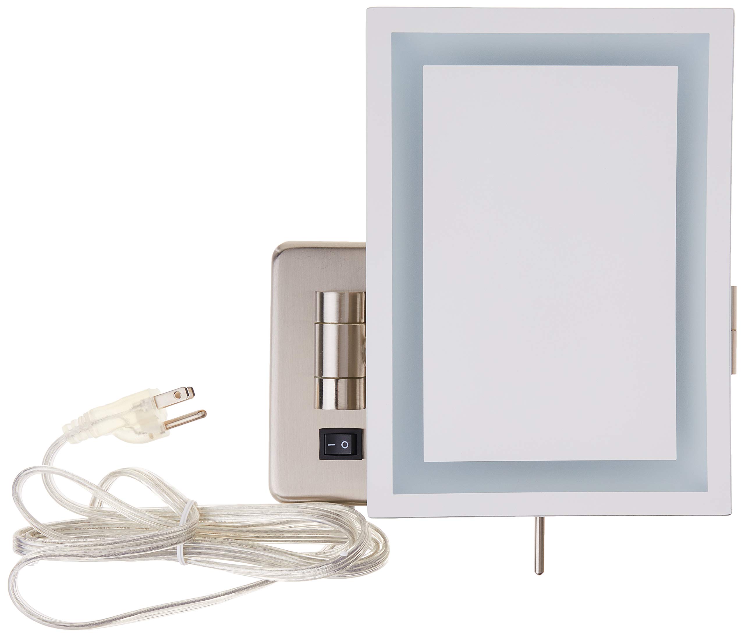 JERDON 6.5x9 Inch Wall Mount Makeup Mirror with 5X Magnification - 15.5 Inch Extension Arm, Nickel Finish (Model JRT710NL) - Perfect for Bathroom Vanity, Dressing Room & Bedroom Makeup Station