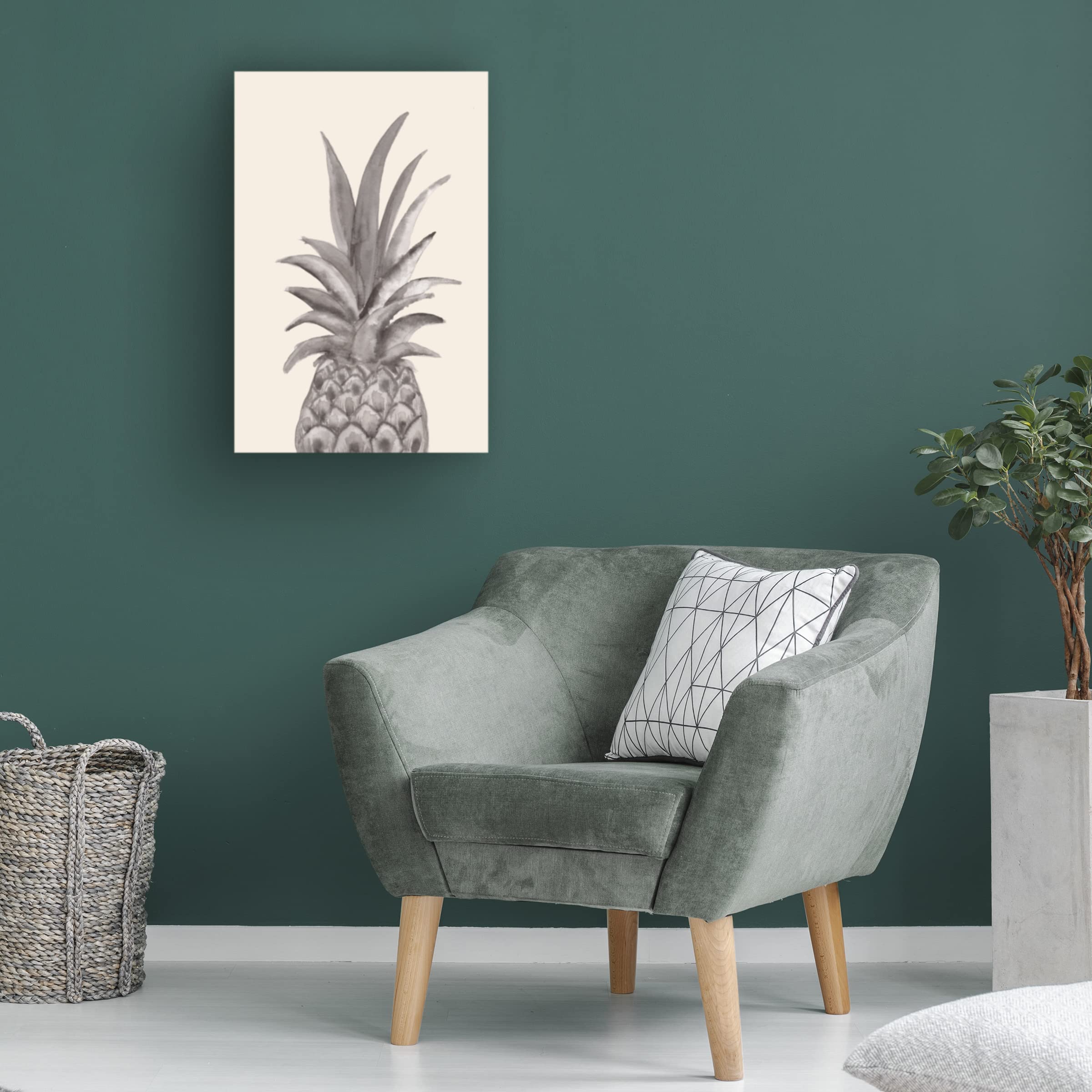 1X Studio Ink Pineapple Canvas Wall Art Print - Modern Home Decor for Living Room, Bedroom & Office - Premium Trademark Fine Art