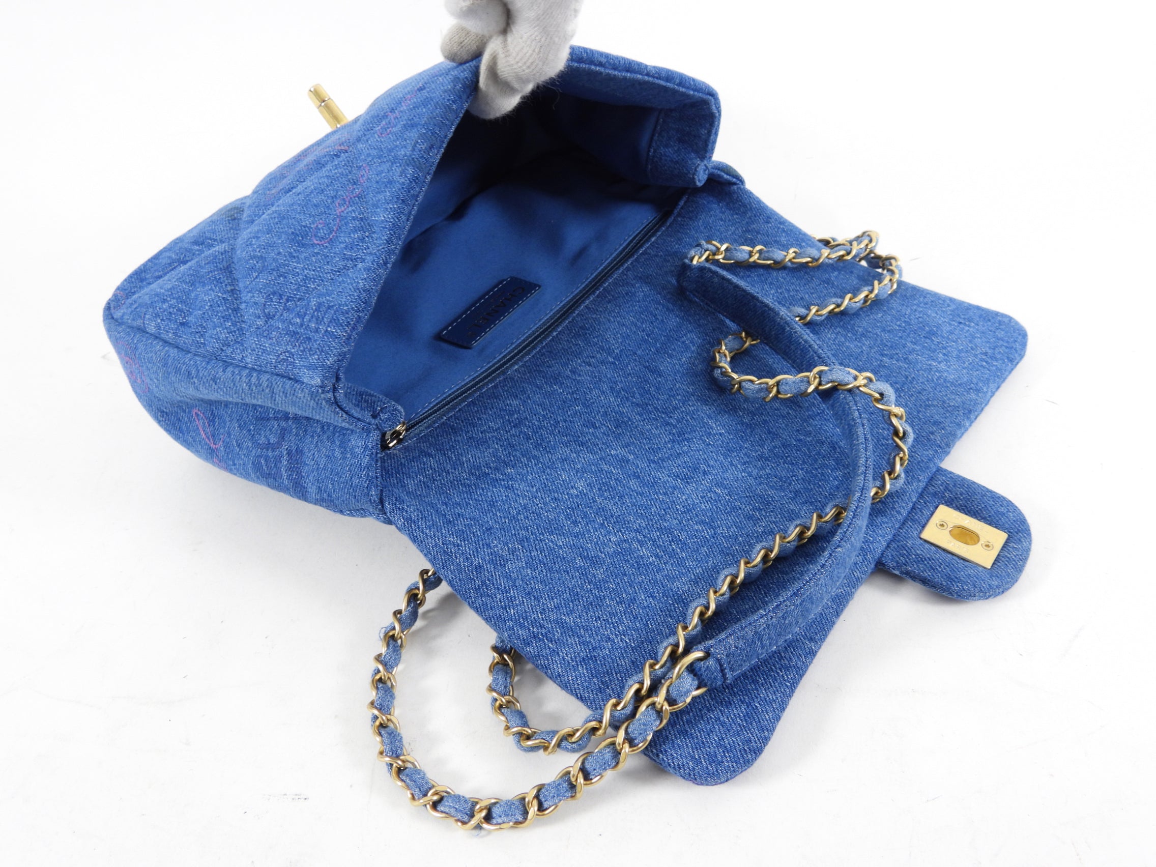 Chanel 22P Printed Denim Medium Flap Bag - Luxury Designer Handbag for Women | Perfect for Everyday Use, Work & Special Occasions