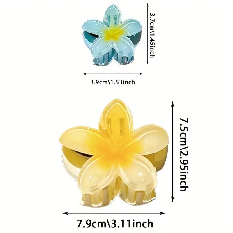 9 Pcs Large Flower Hair Claw Clips for Women - Boho Egg Flower Hairpins, Bun Clutchers, Beach Vacation Hair Accessories for Girls (Perfect for Summer, Weddings, Parties & Everyday Styling)
