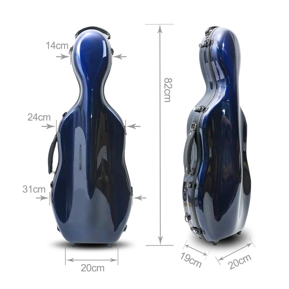 Premium Lightweight Carbon Fiber Viola Case for 16-16.5 Inch Violas - Durable Hard Shell with Adjustable Backstraps, Waterproof & Shockproof (2.68kg, Dark Blue) - Perfect for Travel, Performances & Professional Musicians