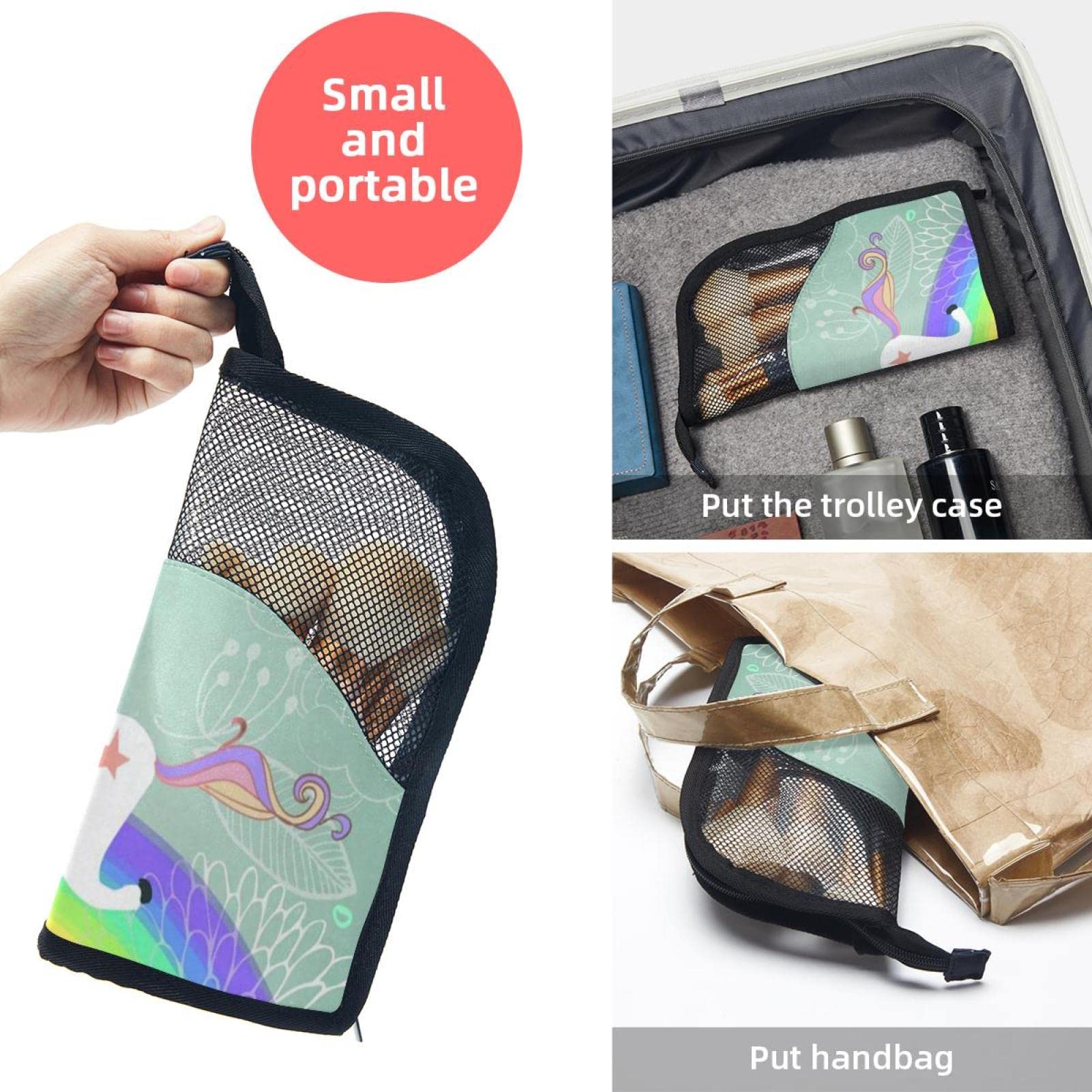 Rainbow Unicorn Makeup Brush Organizer Bag with 12 Slots - Portable Travel Cosmetic Brush Holder Case for Professional & Home Makeup Artists - Perfect for Travel, Vanity, and Salon Use