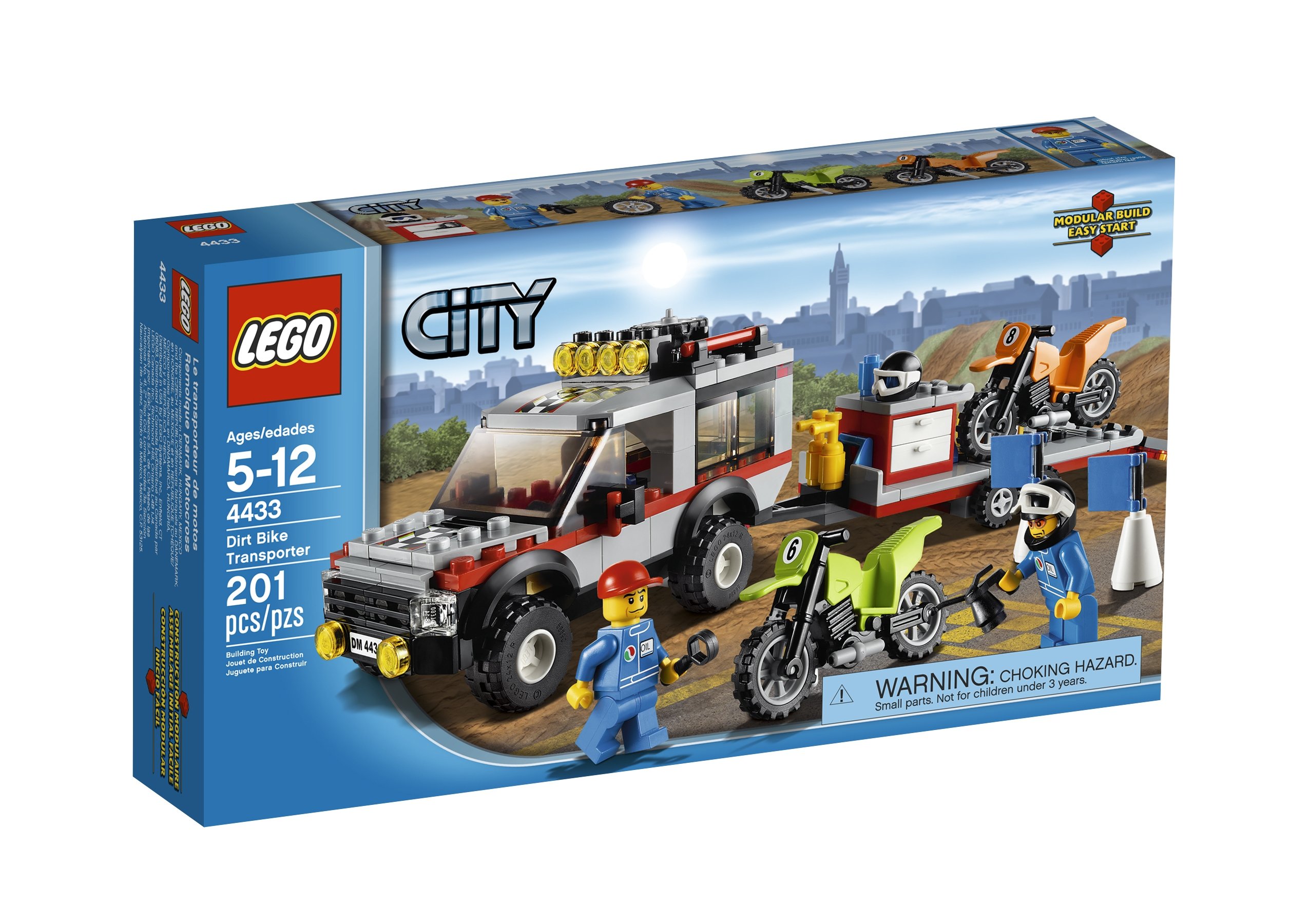 LEGO City Town Dirt Bike Transporter Toy Set 4433 - Building Blocks for Kids Ages 6-12, Perfect for Creative Play and Collectors