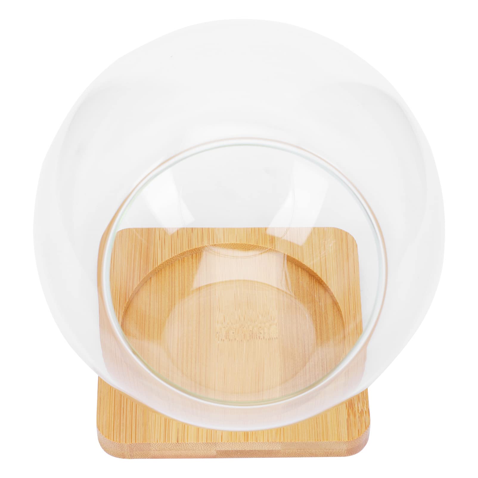 YARDWE Glass Terrarium Vase Holder - Slant Cut Bubble Bowl Pot with Hanging Option, Mini Transparent Globe for Plants, Candies & Home Office Decor | Perfect for Tabletop Displays, Wedding Centerpieces & Indoor Gardening