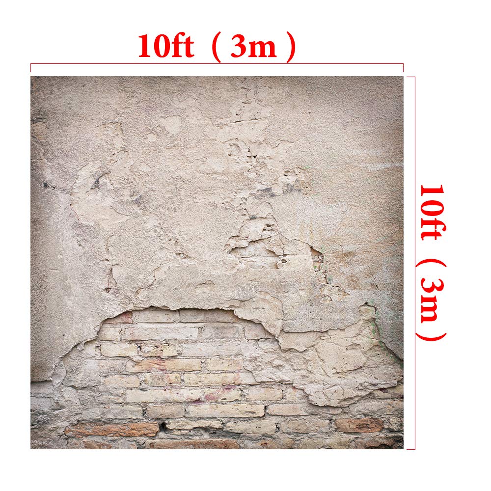 10x10ft Vintage Brick Wall Photography Backdrop - Studio Portrait Background for Wedding, Fashion & Product Photography | Durable Photo Shoot Props