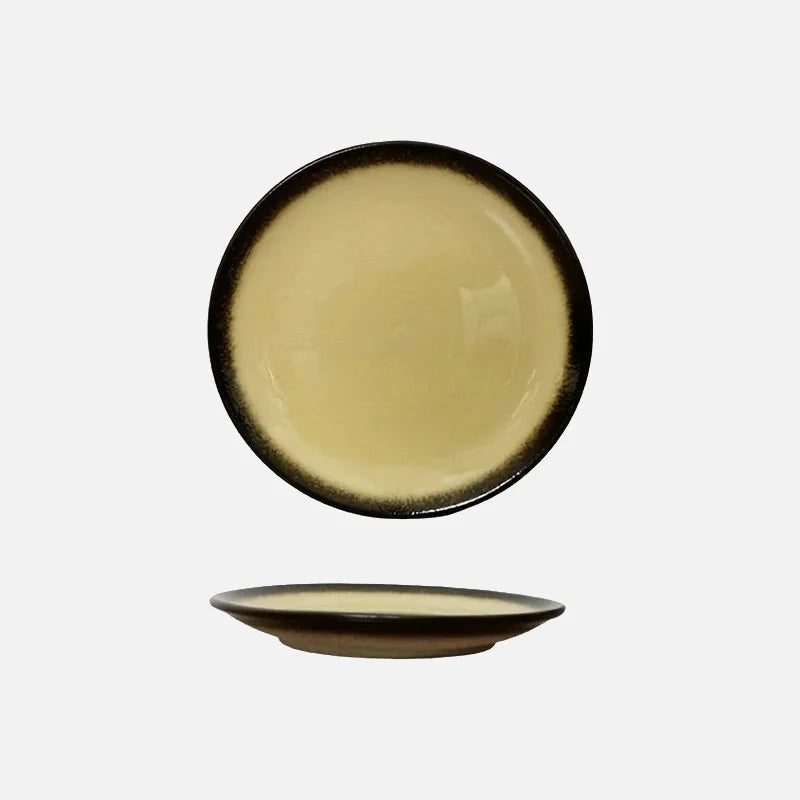 Premium Lava Glaze Ceramic Dinner Plate Set - Elegant & Durable Porcelain Plates for Everyday Dining, Restaurants, or Special Occasions