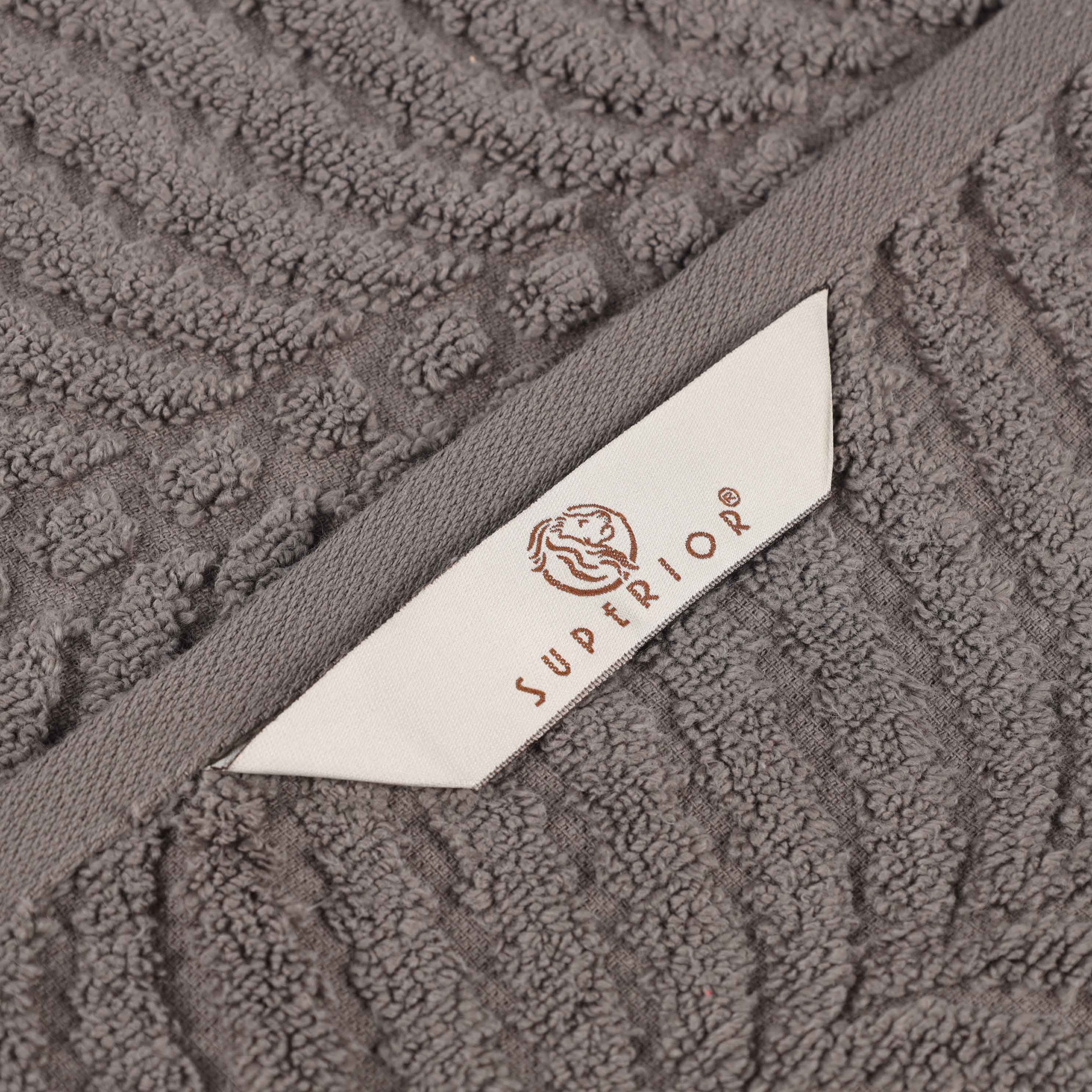 Premium Zero Twist Cotton Bath Towel Set of 2 - Ultra Soft Solid & Jacquard Chevron Design for Luxury Bathroom & Spa Experience