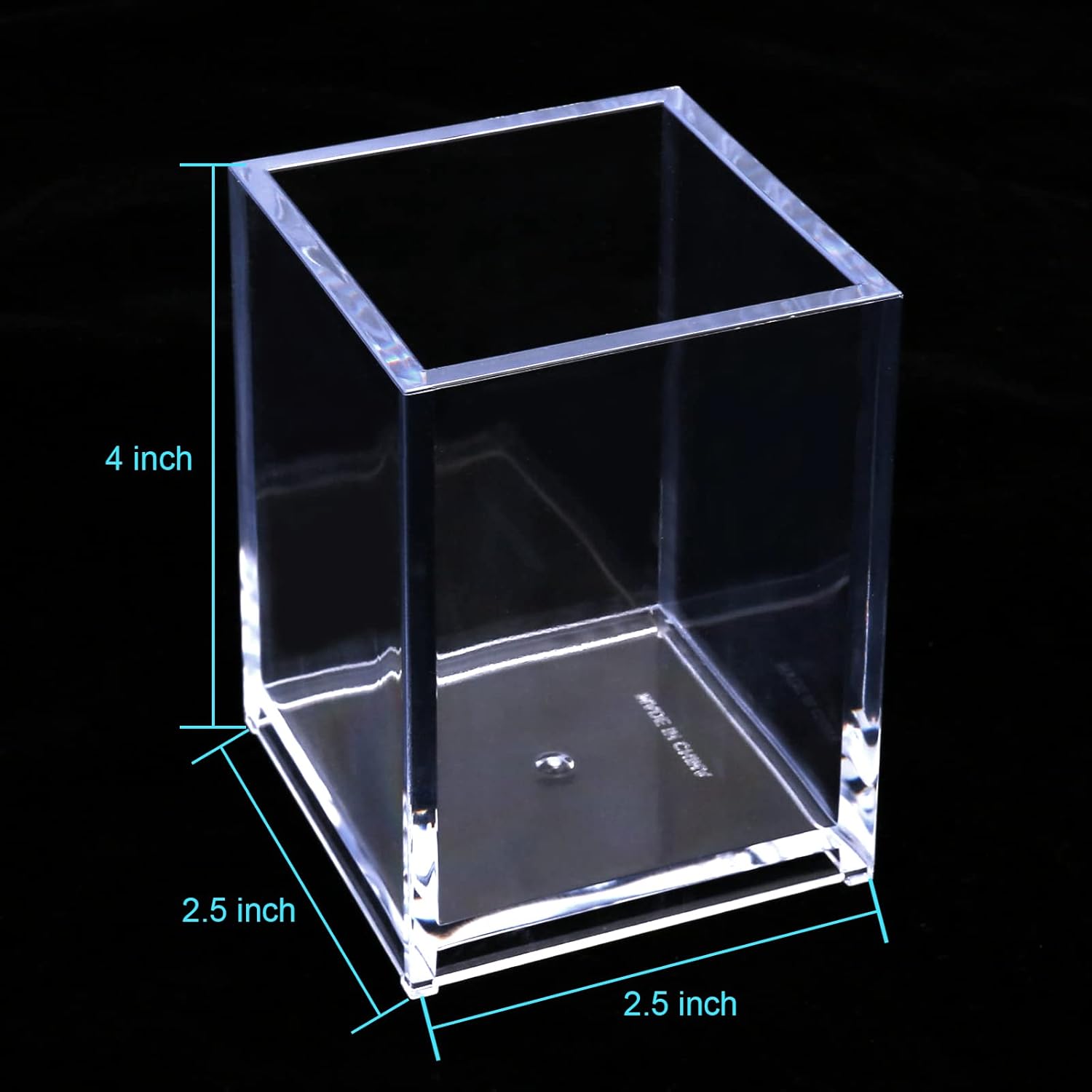 3-Pack Clear Acrylic Pen Holder & Makeup Brush Organizer - Desk Storage Cup for Pencils, Stationery, Office & School Supplies (Includes Cleaning Cloth) - Perfect for Home, Office & Classroom Organization