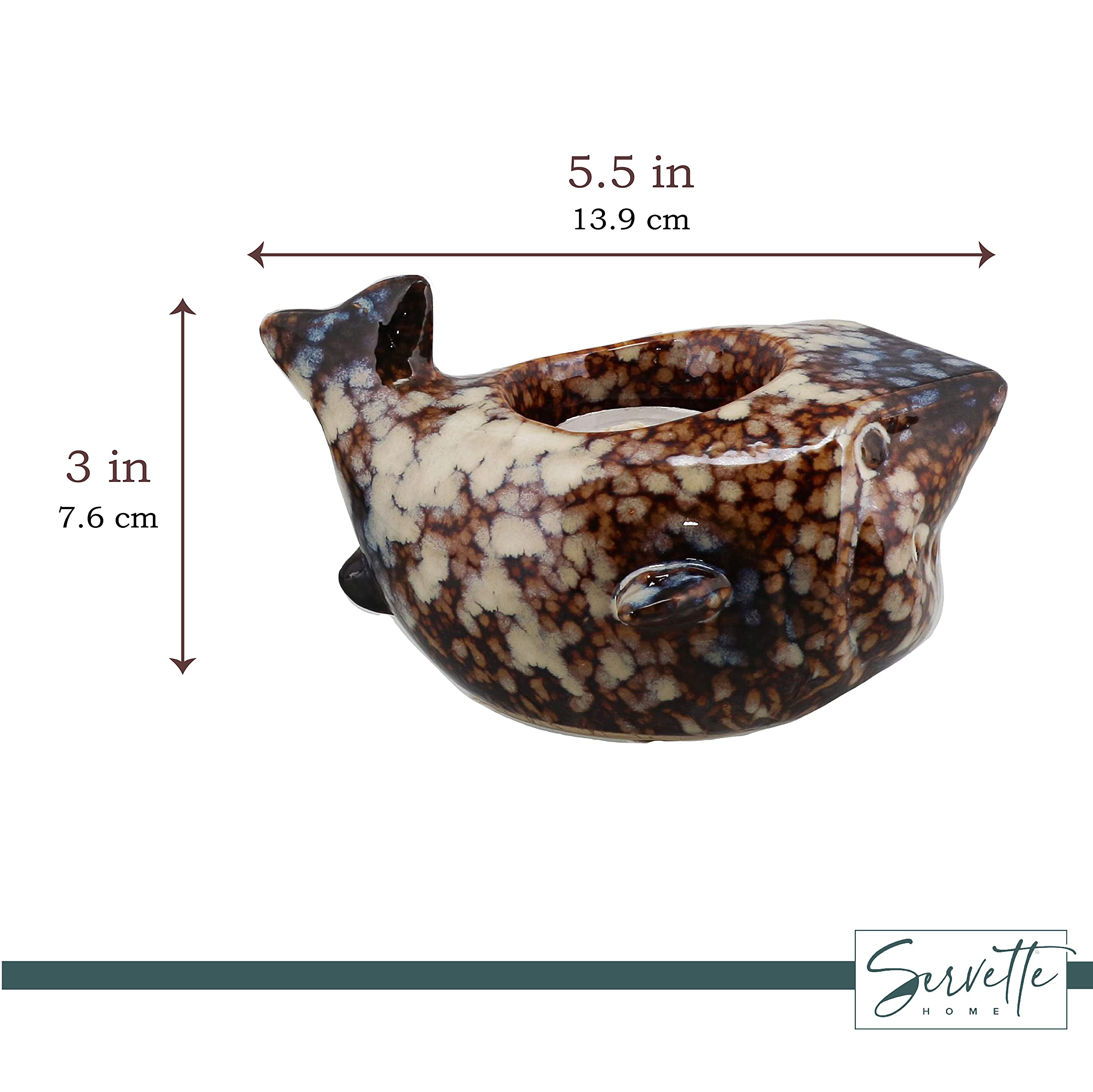 5.5 Inch Ceramic Shark Tealight Candle Holder - Unique Home Decor for Halloween, Christmas & Party Decorations