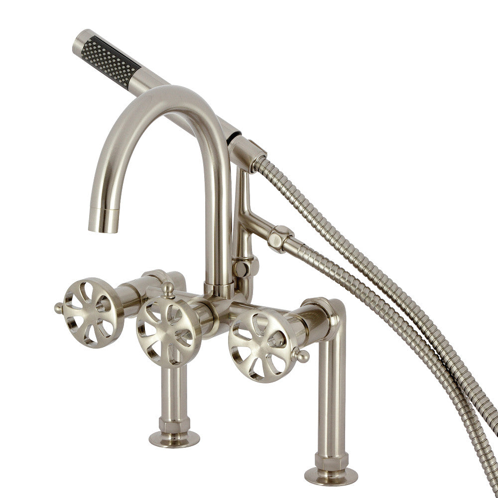 Kingston Brass AE8105RX Belknap 7 Inch Deck Mount Clawfoot Tub Faucet - Vintage Style Bathroom Fixture for Classic & Modern Bathrooms, Perfect for Spa-Like Relaxation