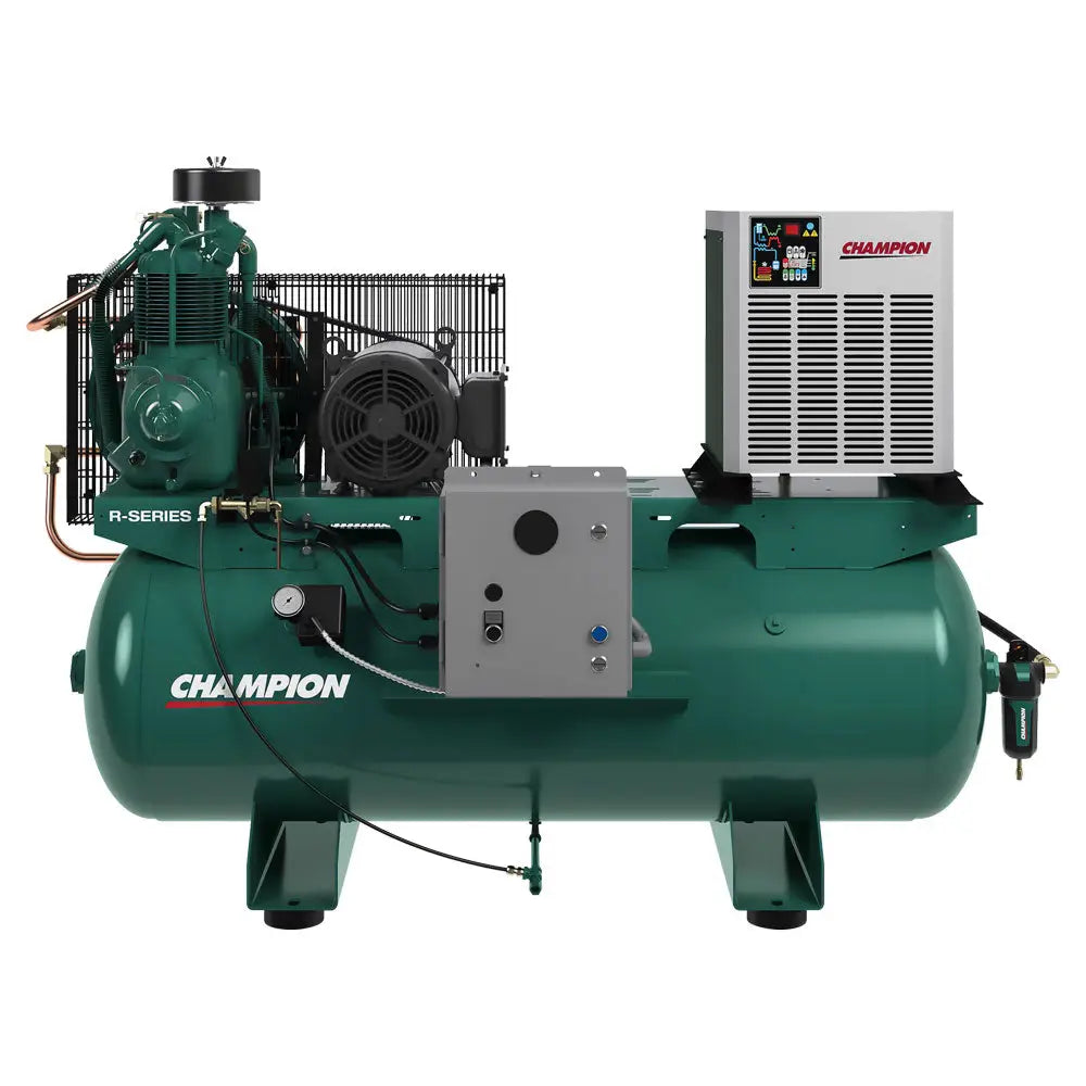 Champion 7.5HP R Series Horizontal Air Compressor - 80 Gallon Tank with R15 Pump (Model HR7F8) - Ideal for Auto Shops, Construction Sites & Industrial Applications