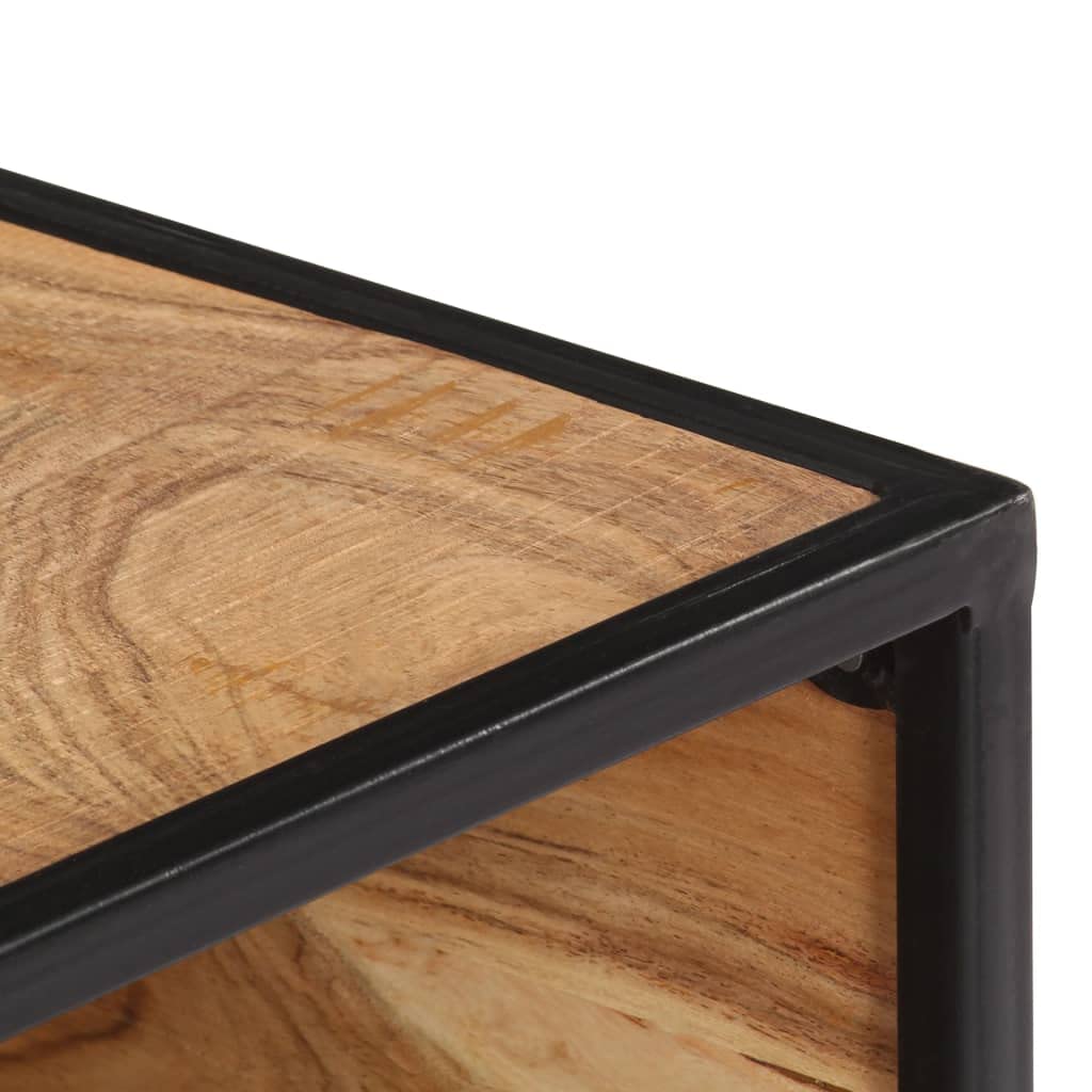 Solid Acacia Wood Coffee Table with Storage - 27.5