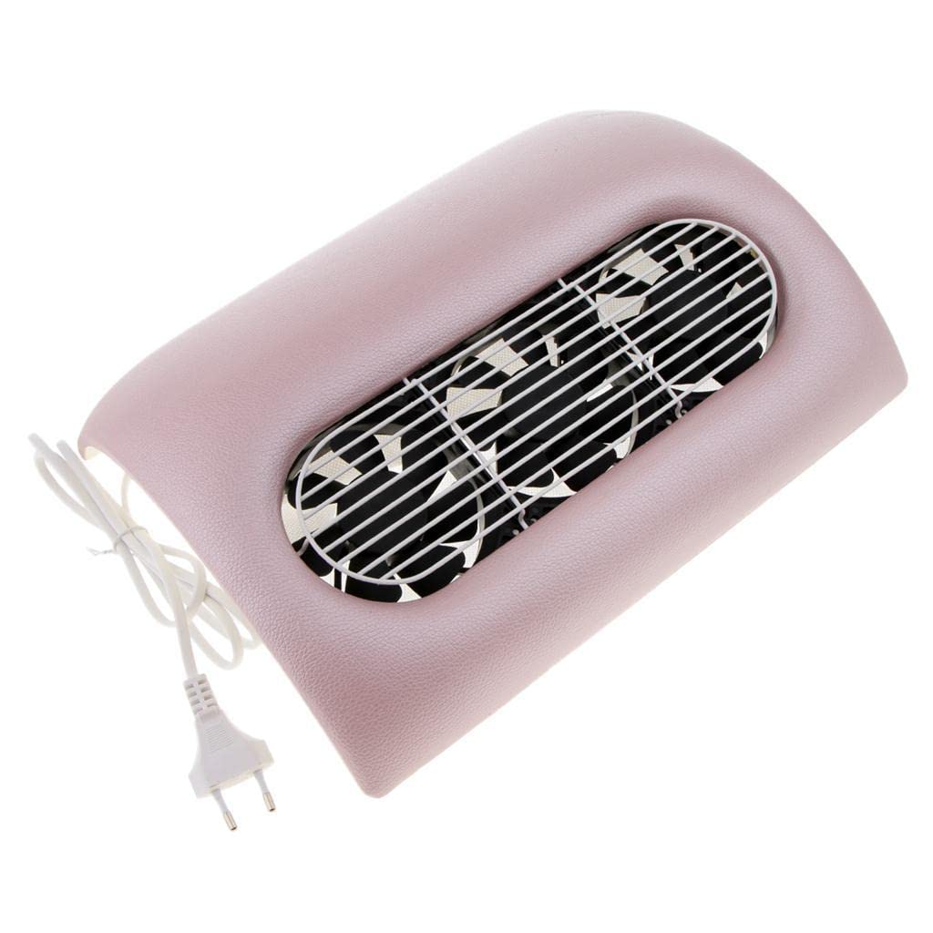 Losa 15W Nail Dust Collector & UV Gel Nail Dryer Machine with Powerful Suction - Pink | Portable Nail Salon Fan for Dust Removal & Gel Polish Drying | Perfect for Home & Professional Nail Art Studios