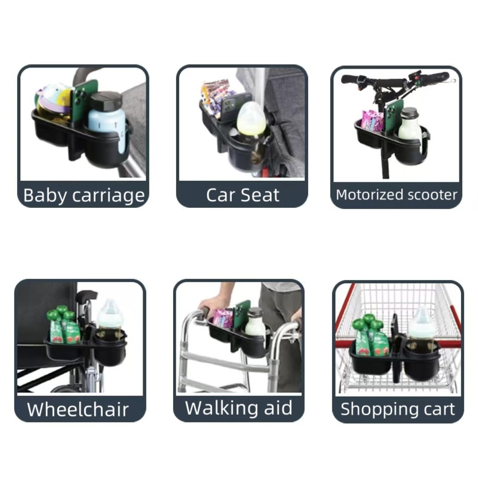 Universal Wheelchair Cup Holder - Adjustable & Sturdy Drink Holder for Wheelchairs & Strollers, Fits Most Cups & Bottles - Perfect for Outdoor Activities, Travel & Daily Use