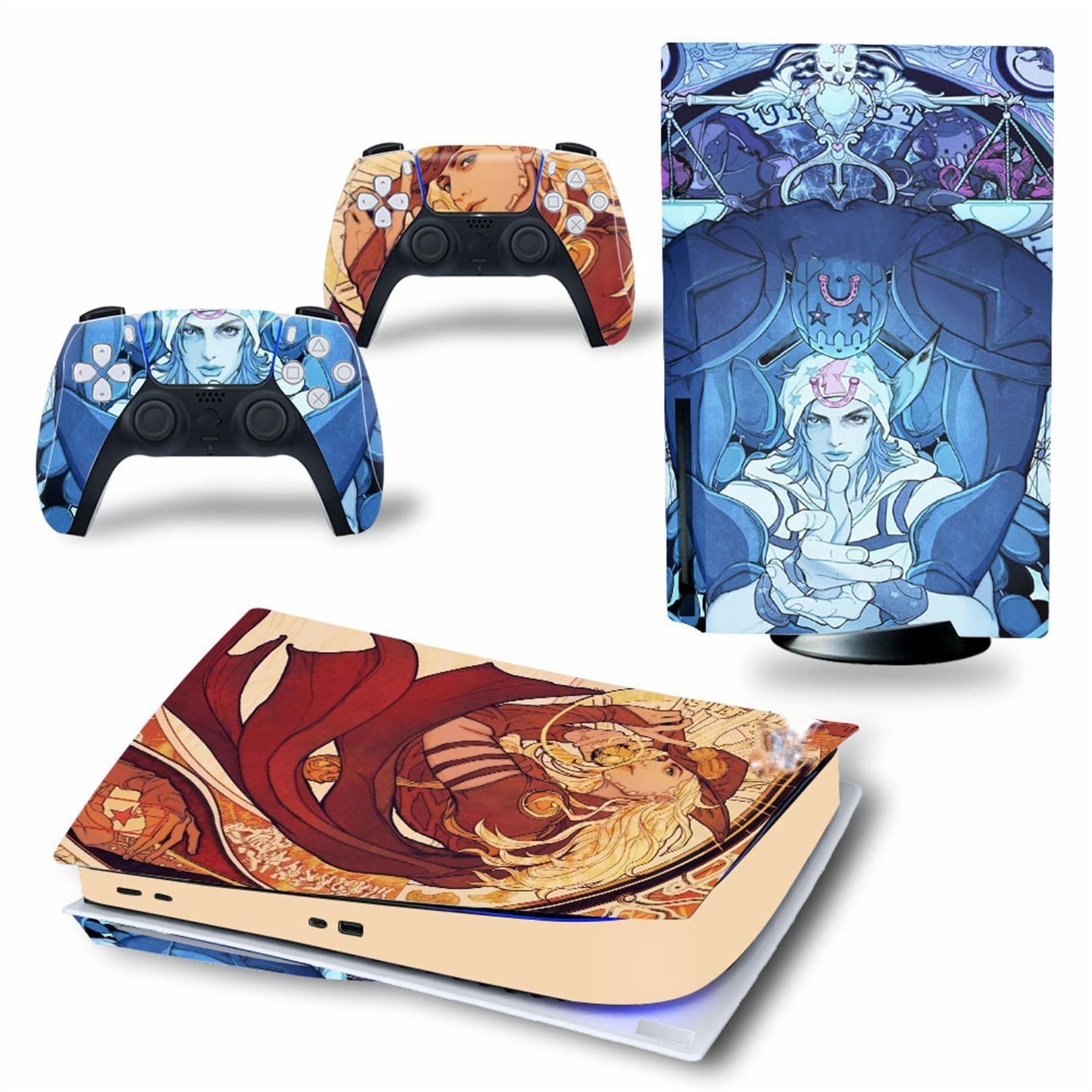 PS5 Disc & Digital Edition Console & Controller Vinyl Cover Skin Wrap - Scratch Resistant, Bubble-Free, Anti-Scratch Protection (Disc Version) - Perfect for Gaming Setups & Console Protection