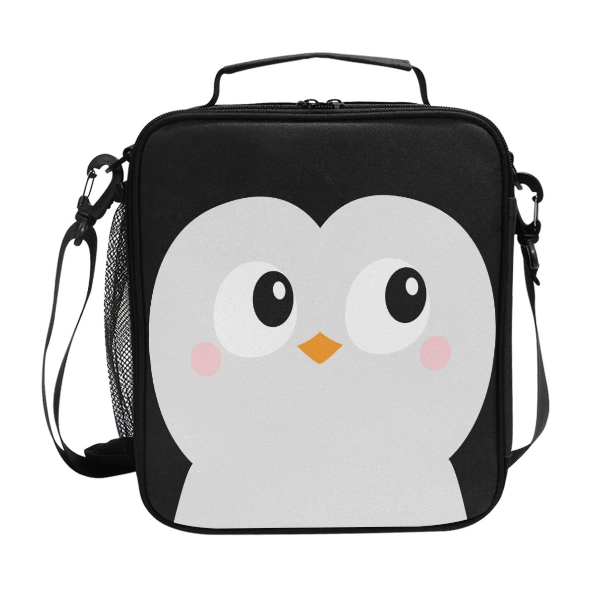 ZZXXB Insulated Lunch Bag - Reusable Thermal Cooler Tote for Kids, Students & Adults | Leakproof Penguin Design with Adjustable Shoulder Strap | Perfect for School, Work, Picnics & Outdoor Travel