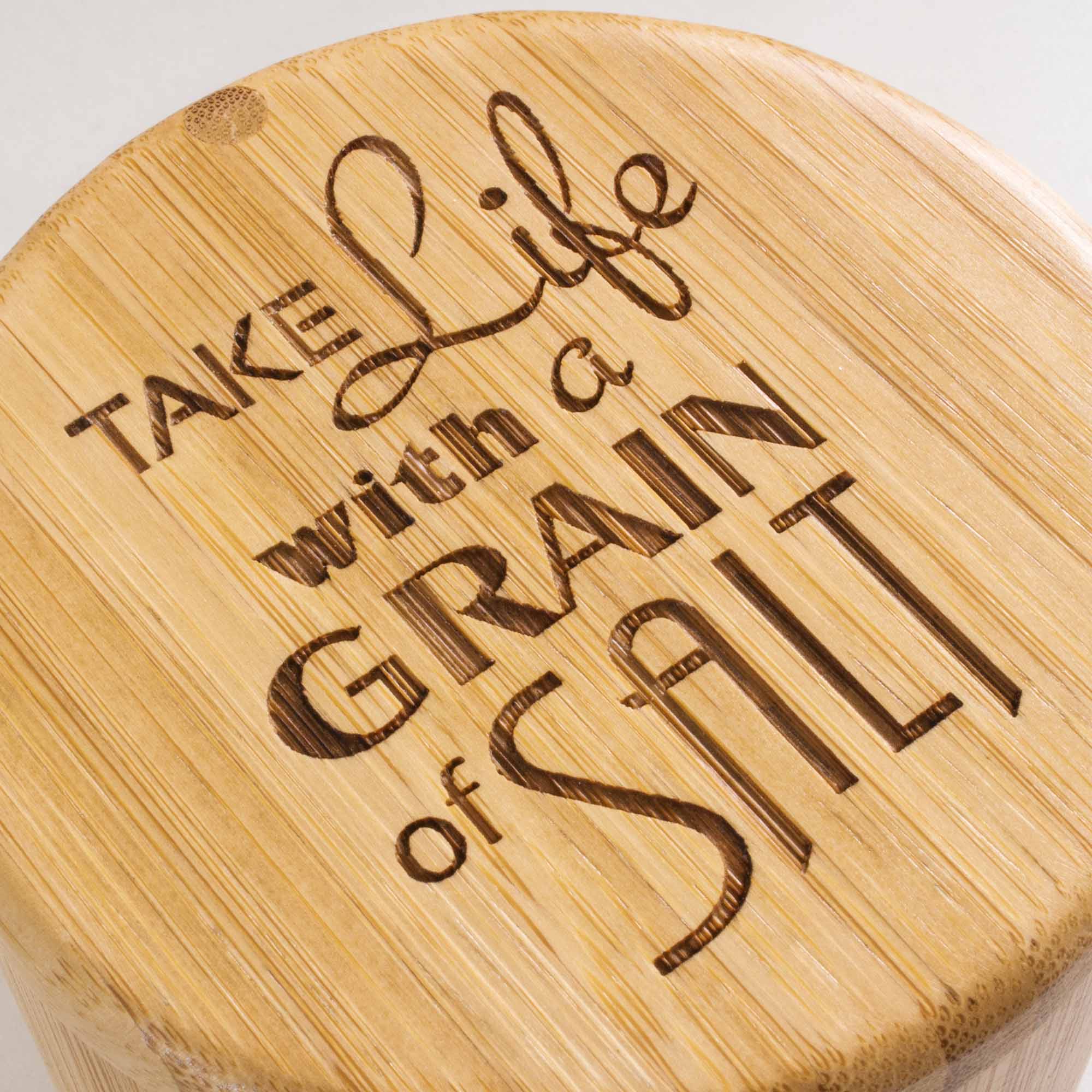Handcrafted Engraved Salt Cellar - 6 Oz Ceramic Salt Box with Lid - Perfect for Kitchen, Dining Table & Gift Giving