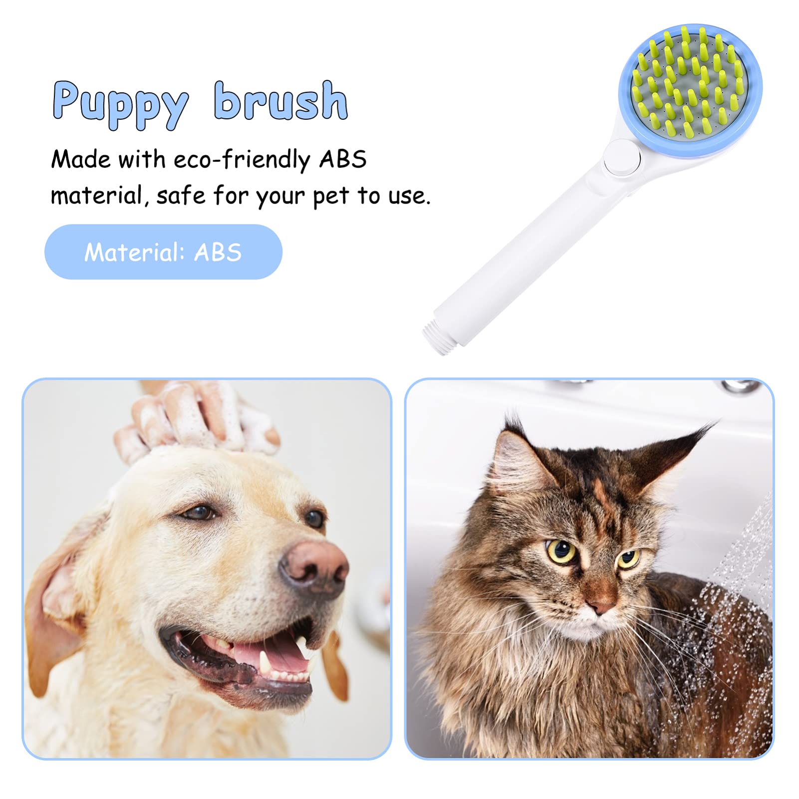 Balacoo Pet Shower Brush - Dog Grooming Comb & Massage Scrubber for Bath Time, Puppy Shower Sprayer with Ergonomic Handle - Perfect for Dog Wash, Puppy Bath & Pet Spa Days