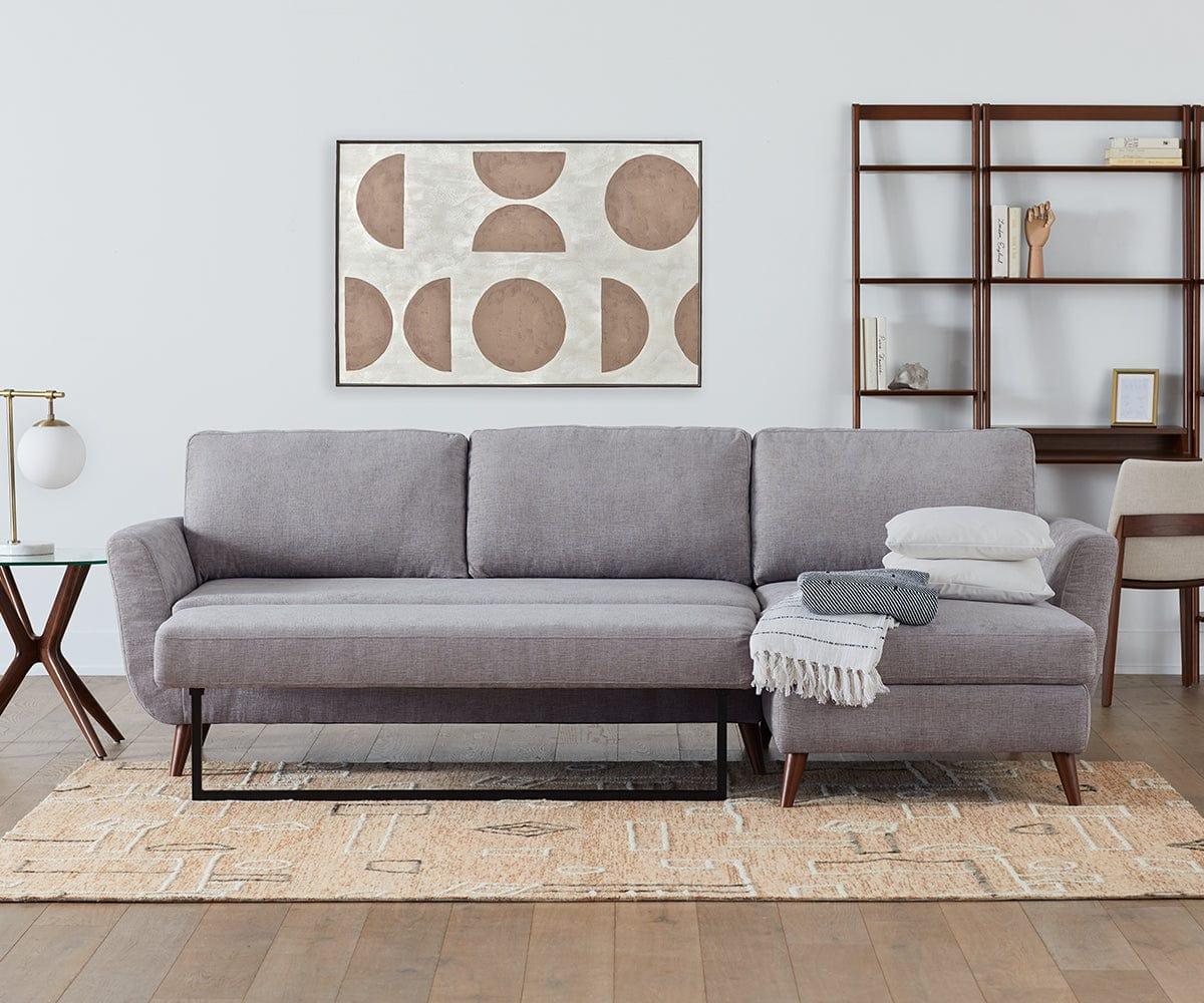 Jett Pull Out Storage Sleeper Sofa Bed with Under Seat Storage - Perfect for Small Spaces, Guest Rooms & Apartments