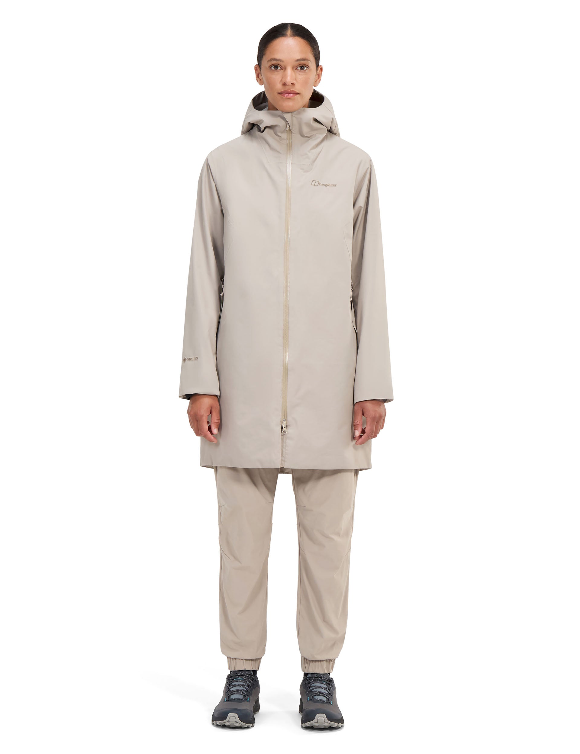 Ashberry Gore-Tex Waterproof Jacket for Men & Women - Lightweight Windproof Raincoat with Hood - Outdoor Hiking, Camping & Travel Essentials (Taupe)