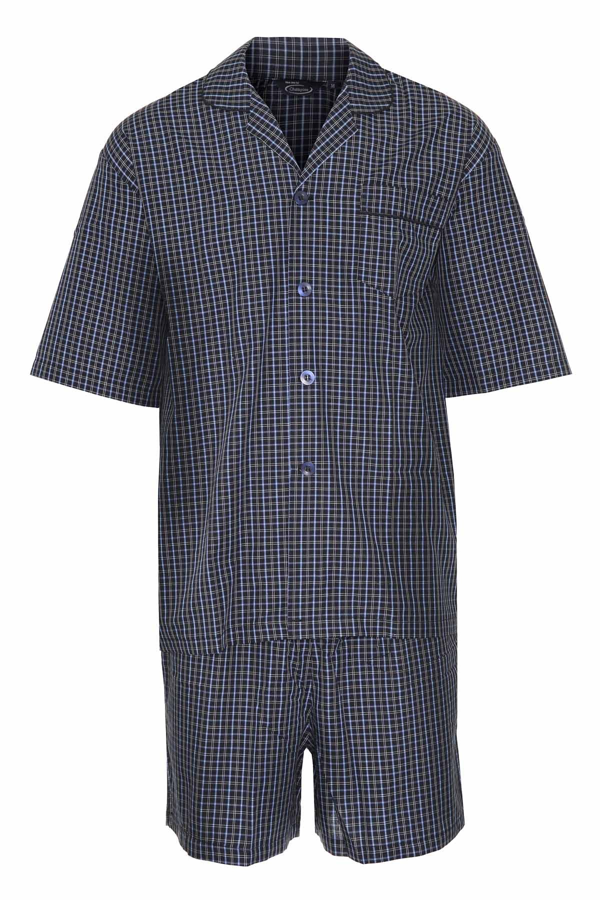 Champion Men's Shorts PJ Set - Comfortable Cotton Sleepwear with Matching Shirt for Lounge & Nightwear | Perfect for Summer, Travel & Relaxation at Home