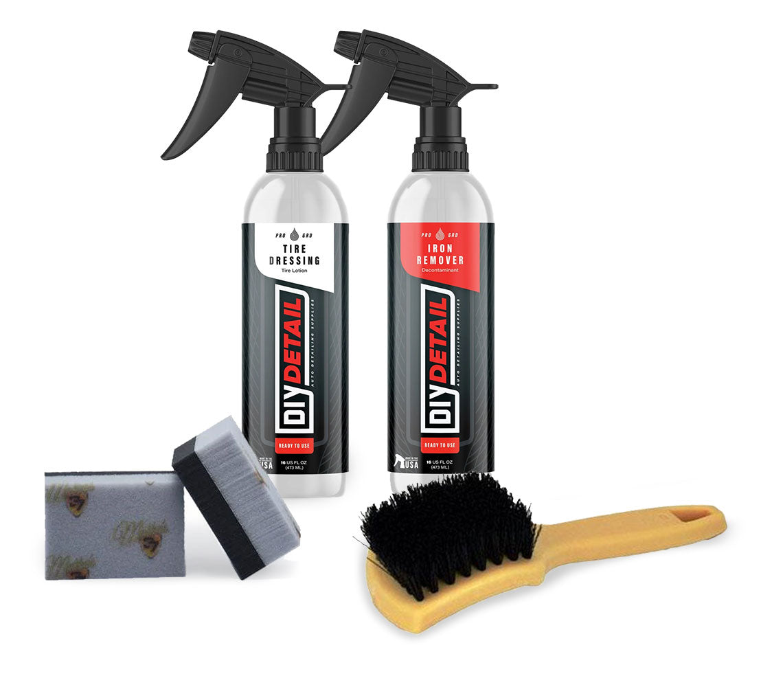 DIY Car Wheel & Tire Detailing Kit - Professional Cleaning & Polishing Set for Auto Enthusiasts - Perfect for Car Shows, Detailing & Home Maintenance