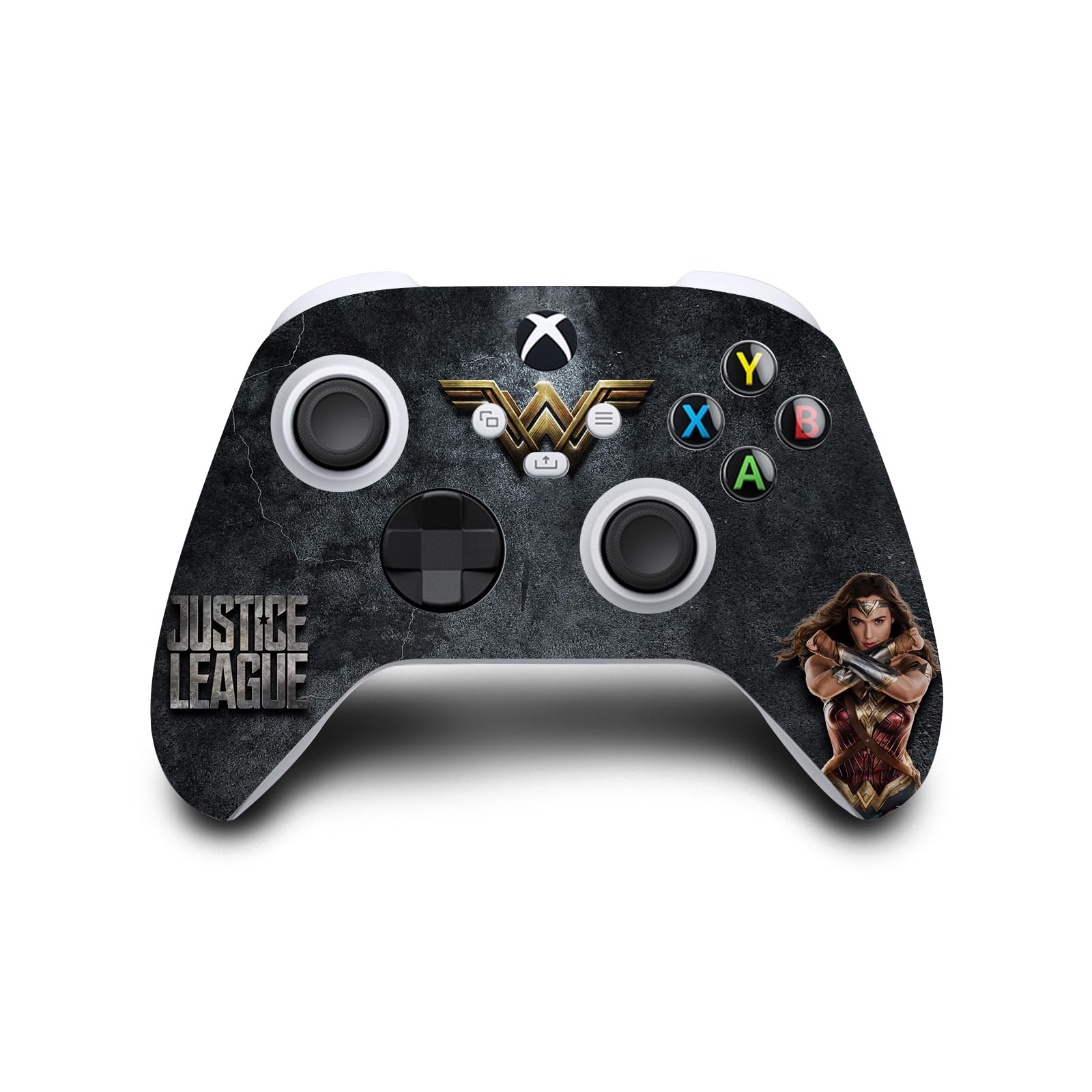 Official Justice League Movie Wonder Woman Logo & Character Art Vinyl Skin Decal Sticker - Compatible with Xbox Series S Console & Controller Bundle - Gaming Accessories for Superhero Fans