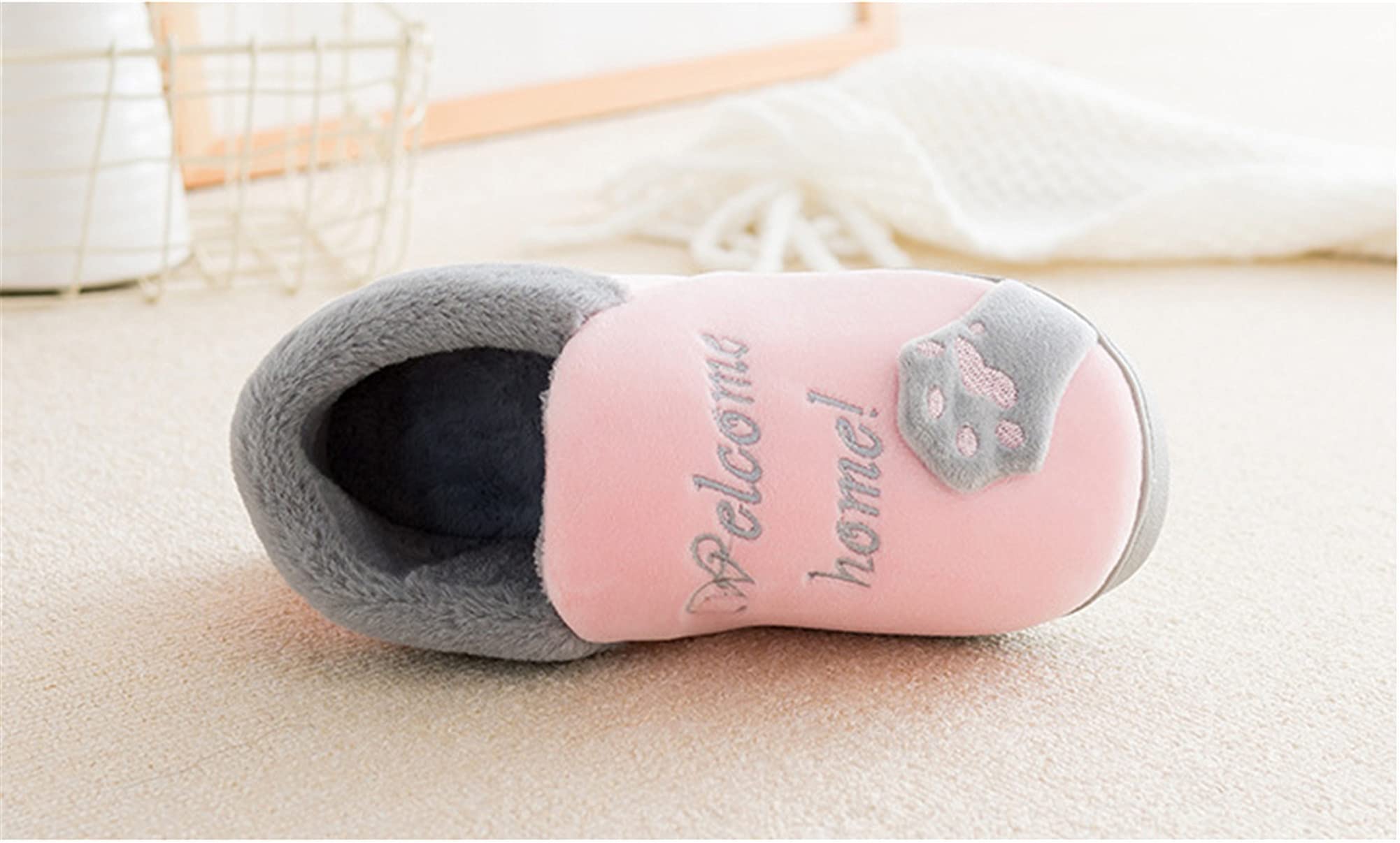 Cartoon Cat Slippers for Women & Men - Plush Winter House Shoes with Soft Cotton Lining - Warm & Comfortable Indoor/Outdoor Slippers for Home, Office, and Travel