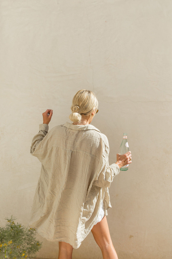 Oversized Button Down Shirt for Women - Casual Summer Poolside Cover Up - Perfect for Beach, Vacation, and Relaxing Outdoors