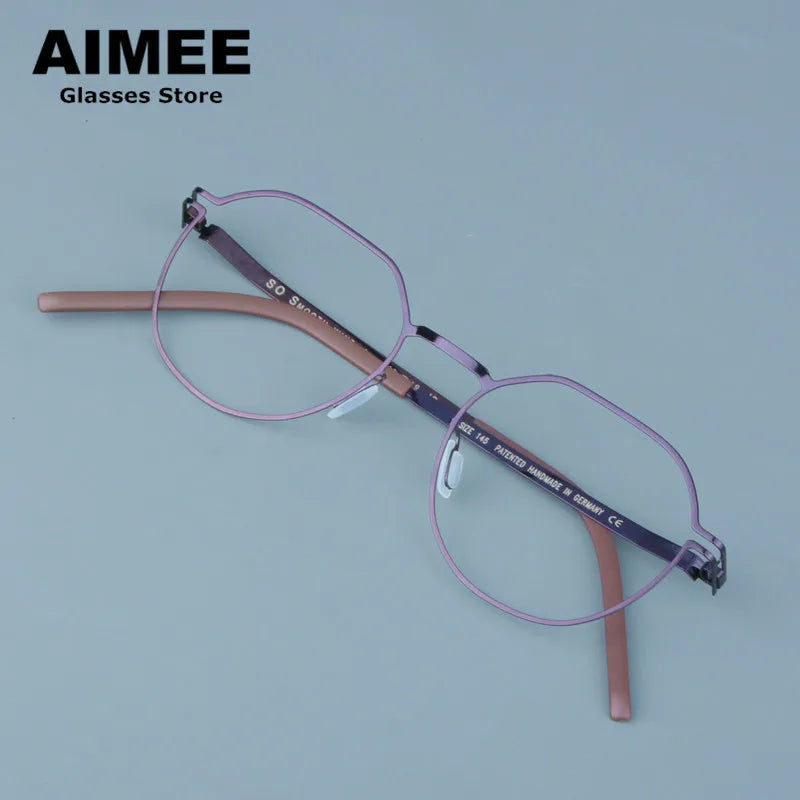 Aimee Women's Full Rim Flat Top Polygon Steel Eyeglasses Frame 13649 | Trendy Geometric Glasses for Women | Perfect for Work, Reading & Fashion Accessories