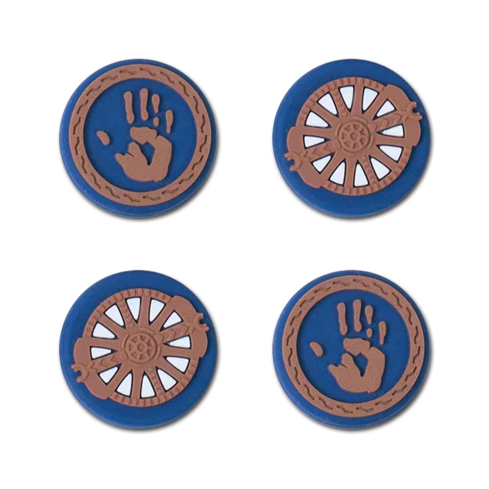 PERFECTSIGHT Cute 3D Soft Rubber Thumb Grip Caps for PS5, PS4, Xbox Series X/S, Xbox One, Switch PRO Controller - 4PCS Kawaii Analog Joystick Covers (Blue) - Improve Gaming Comfort & Grip for Long Play Sessions