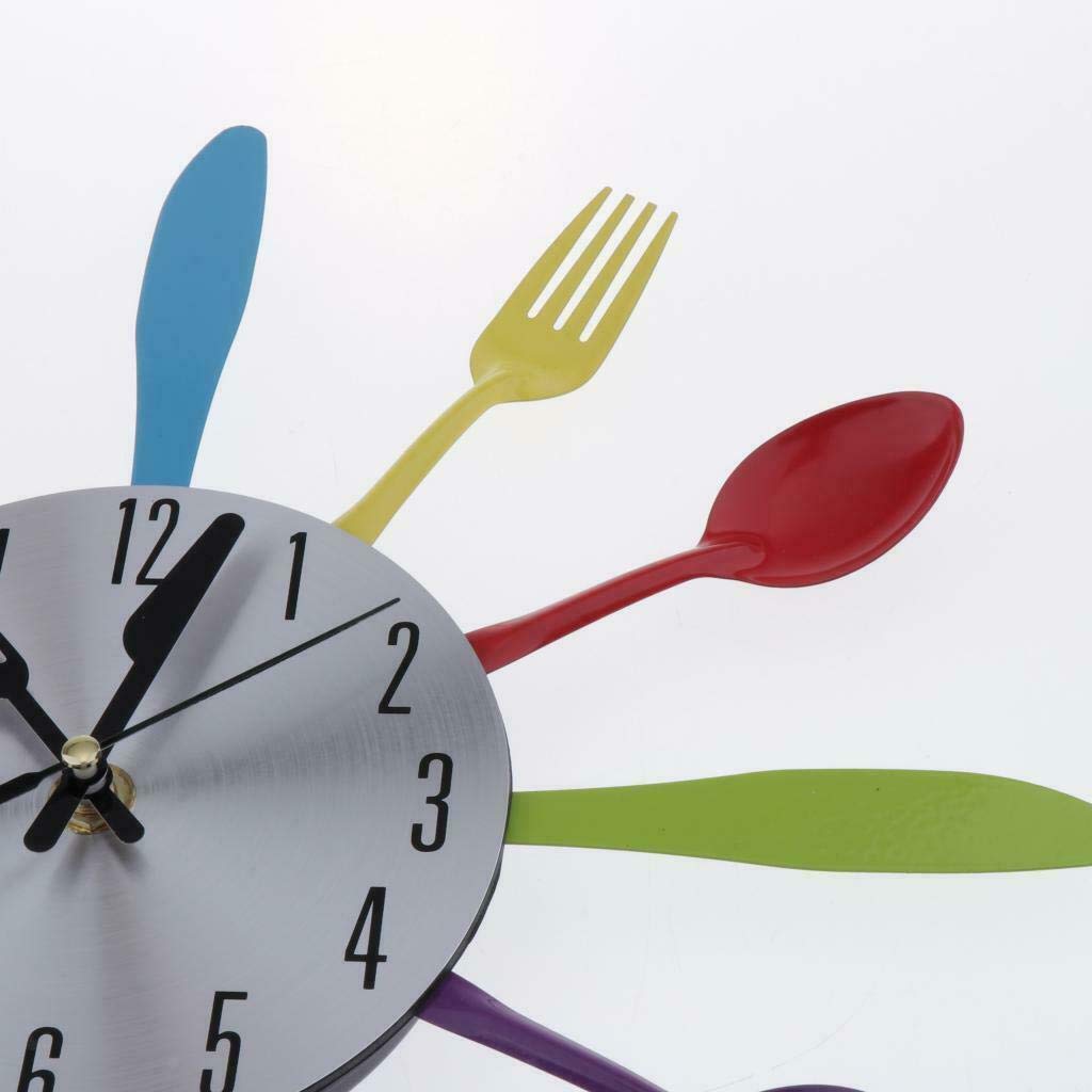 Creative Wall Clock with Spoon and Fork Design - Unique Home Decor for Kitchen, Dining Room & Living Room - Perfect Gift for Food Lovers & Interior Design Enthusiasts