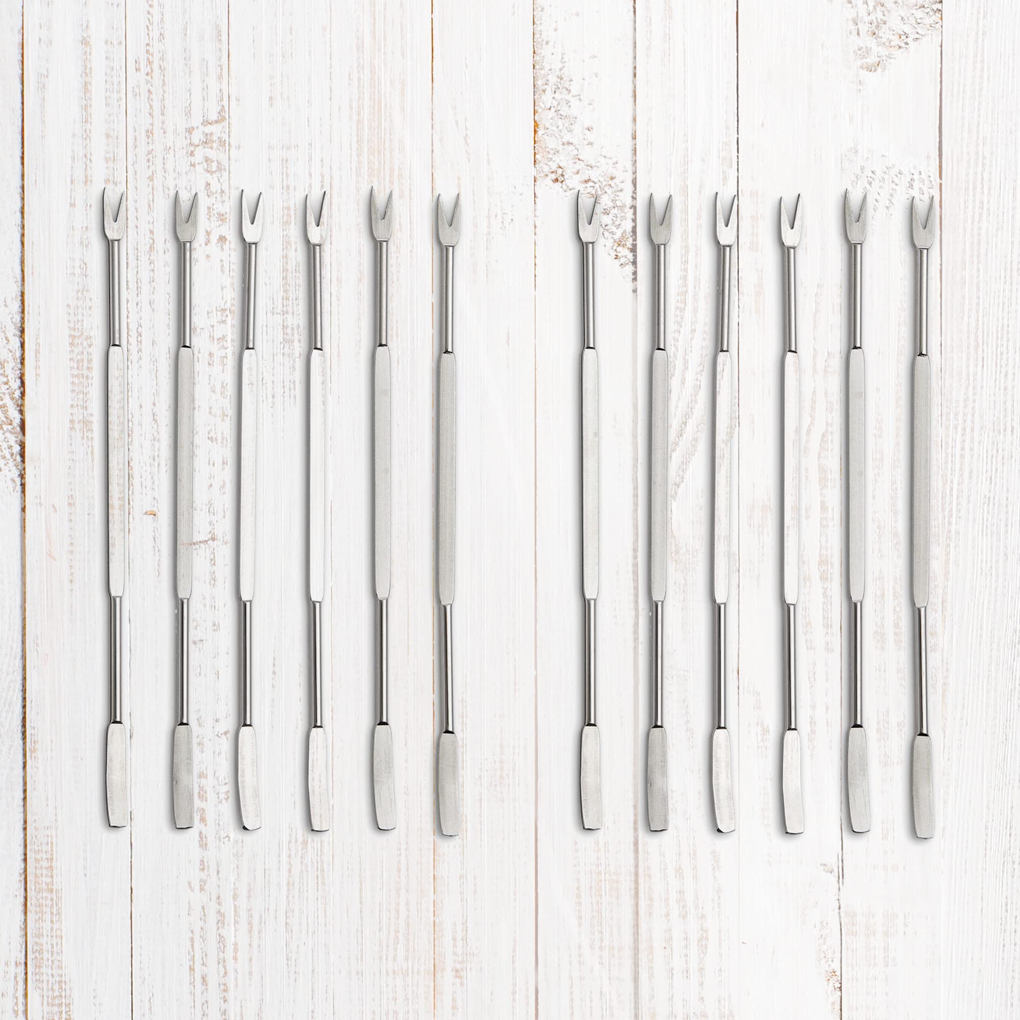 Premium Stainless Steel Seafood Picks Set of 12 - Lobster Crab Shrimp Shell Crackers & Forks - Perfect for Seafood Boils, Clambakes & Dinner Parties