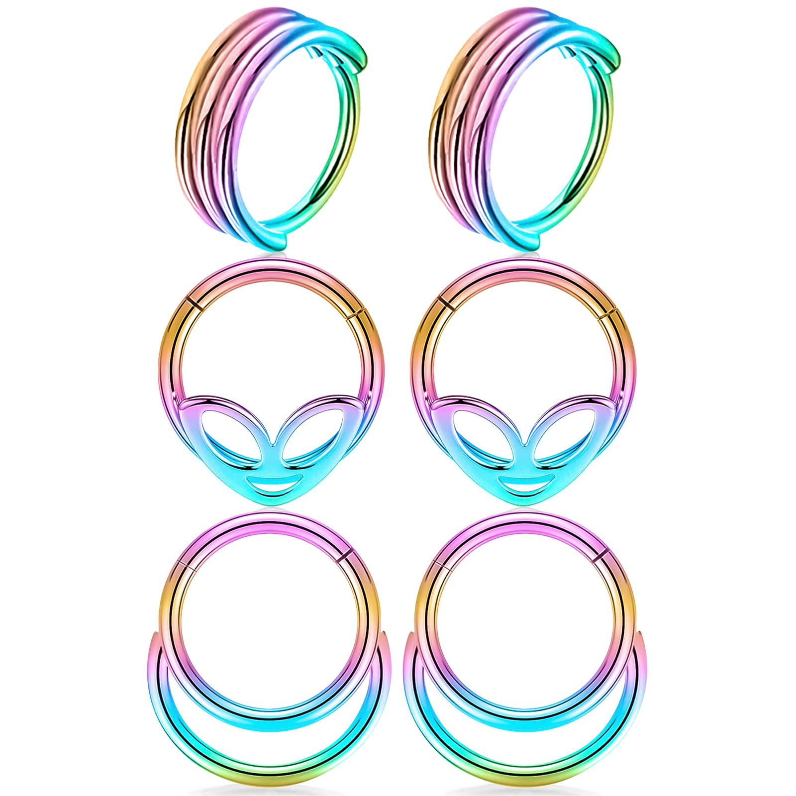 16G Septum Rings & Daith Jewelry - Small Septum Clicker, 16G Septum Piercing Jewelry for Women & Men - Perfect for Everyday Wear, Parties & Body Piercing Lovers