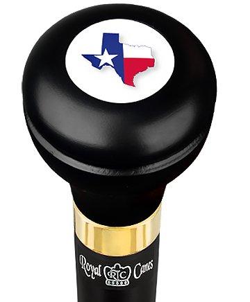 Texas Flag Emblem Walking Stick with Hidden Flask - Wooden Cane for Outdoor Adventures, Hiking & Discreet Storage - Perfect for Camping, Hunting & Patriotic Events