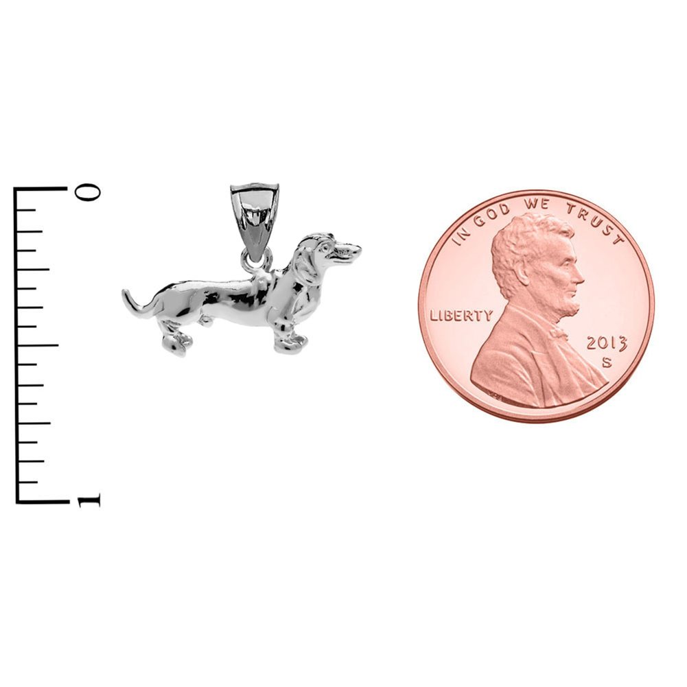 14K White Gold Dachshund Charm Pendant Necklace for Women - Elegant Dog Lover Jewelry Gift for Birthday, Anniversary & Valentine's Day - Perfect for Casual Wear, Date Nights & Special Occasions