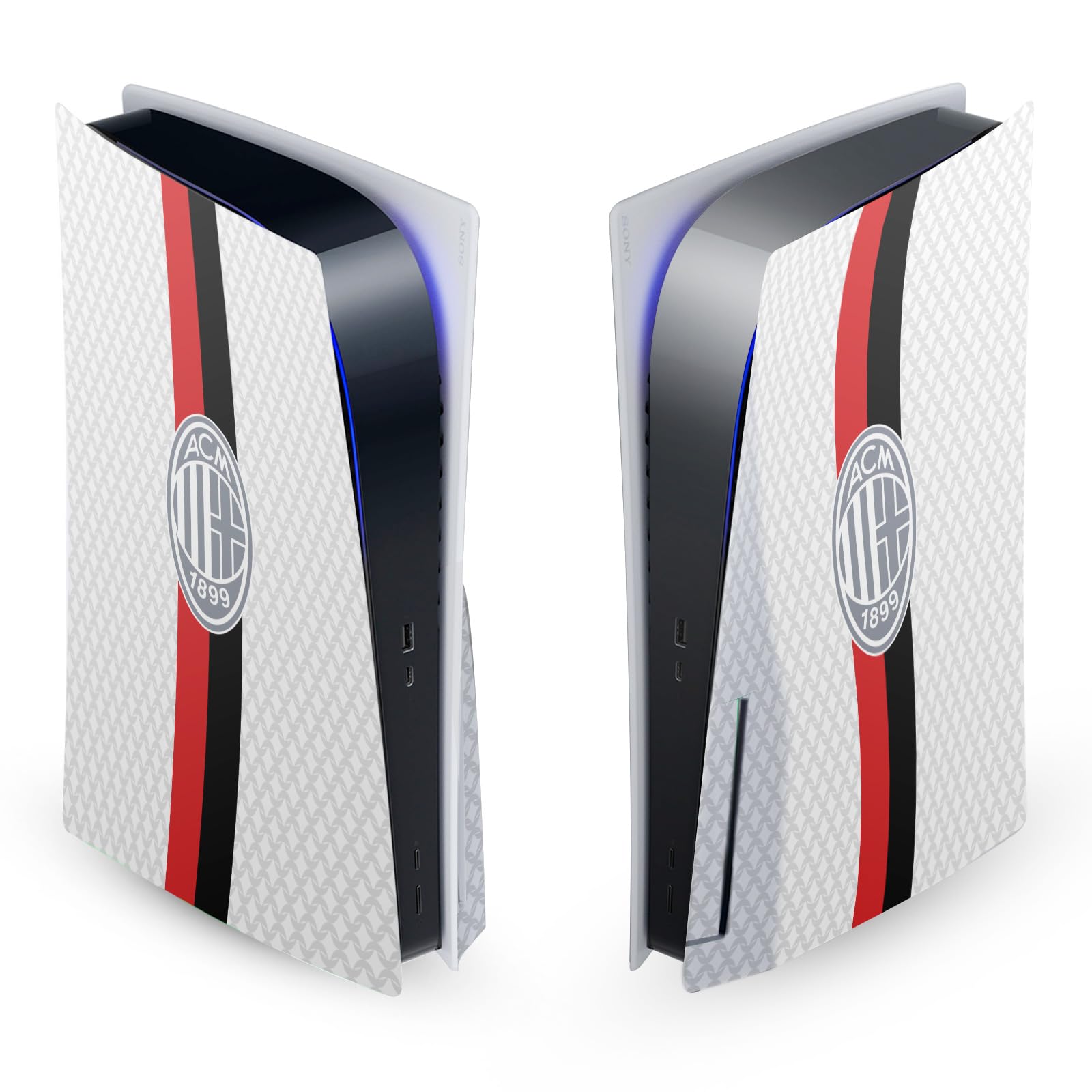 Official AC Milan Away 2023/24 Logo Vinyl Skin Sticker Cover Compatible with Sony PlayStation 5 PS5 Disc Edition Console - Custom Gaming Decal for Football Fans & Team Spirit Display