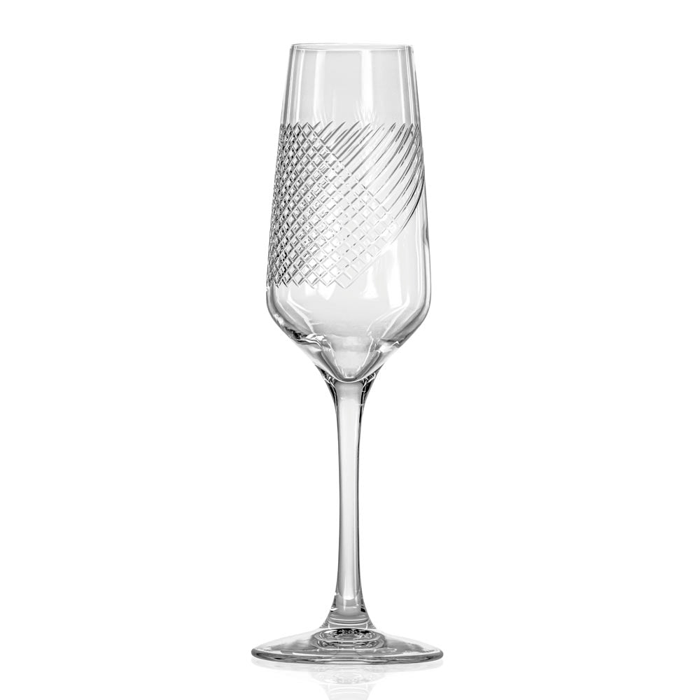 Premium Bourbon Street 5.75oz Champagne Flutes - Elegant Set of 2 for Wedding Toasts, Anniversary Celebrations & Romantic Dinners - Crystal Clear Glassware for Sparkling Wine & Cocktails