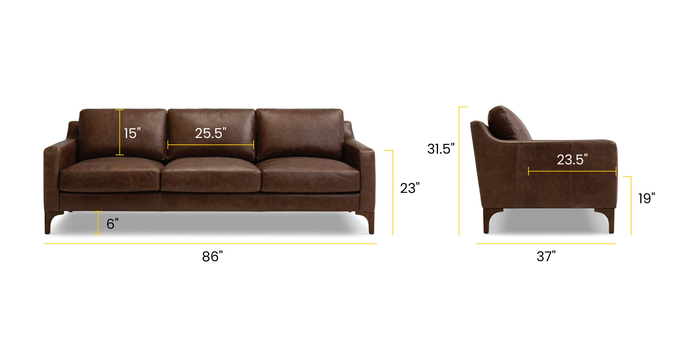 Luxury Sorrento Genuine Leather Sofa - Modern Comfort for Living Room, Office & Lounge - Perfect for Home Decor & Relaxation