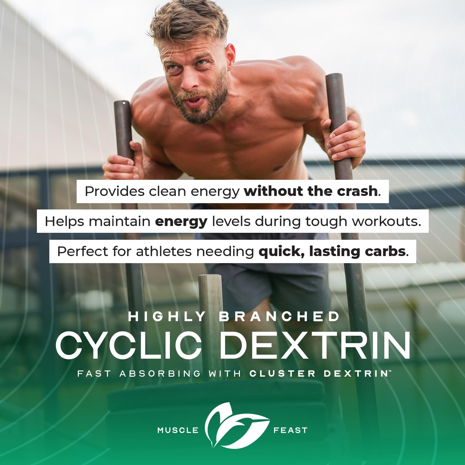 Muscle Feast Highly Branched Cyclic Dextrin (HBCD) - Premium Unflavored Workout Supplement for Pre & Post Training, 5lb Bulk Powder - Ideal for Gym Performance & Recovery